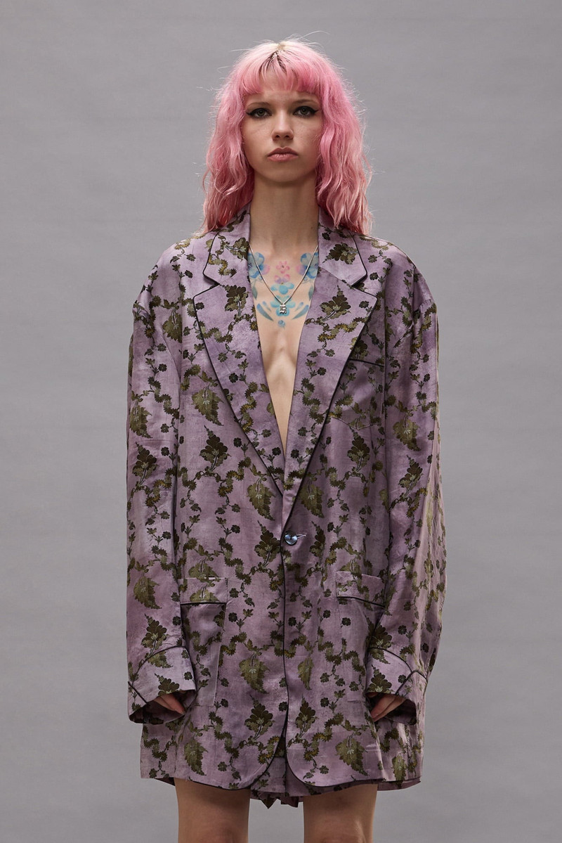 Elongated Ragged Blazer With Piping 4