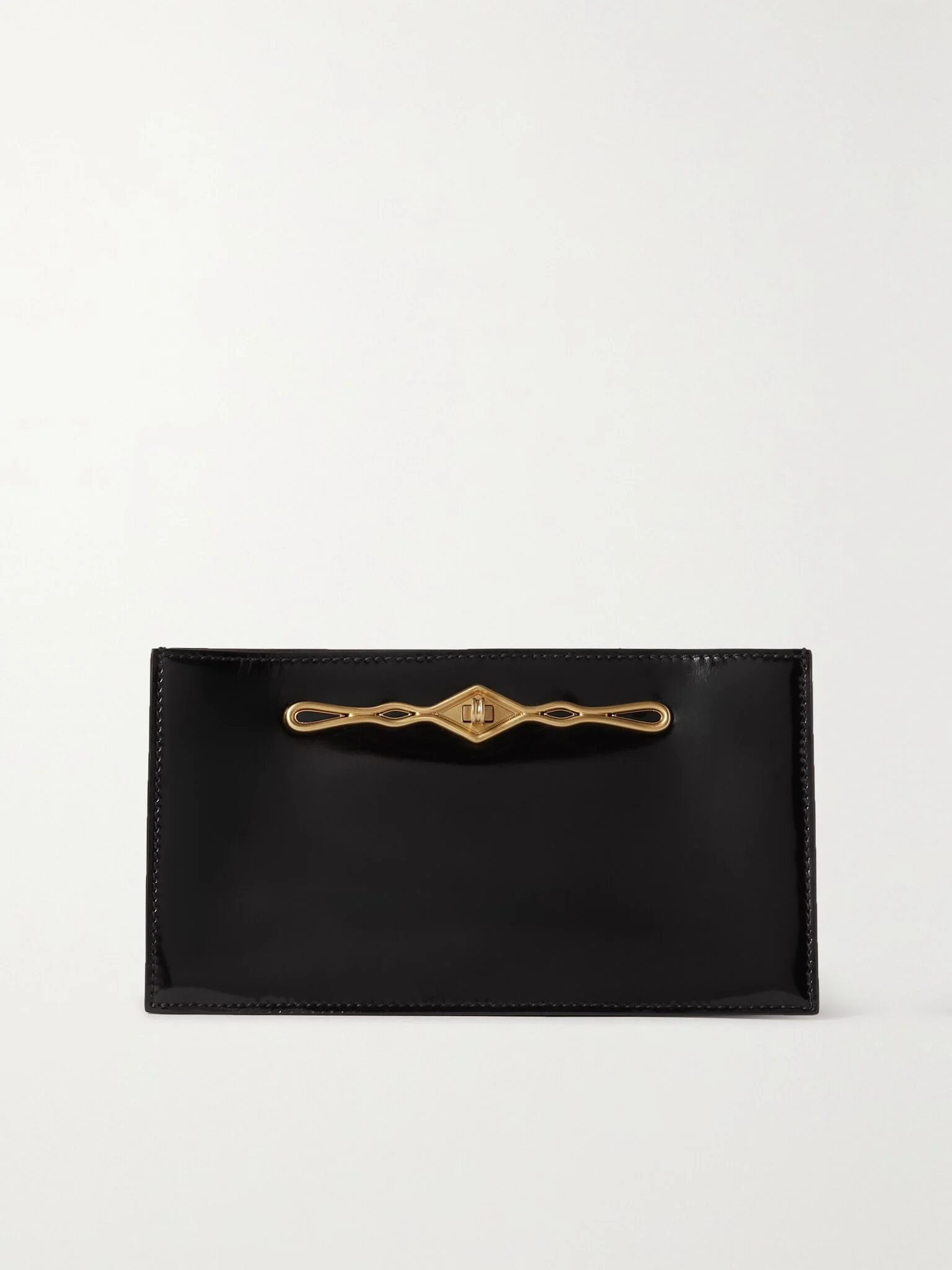 + Fernando Jorge Ease embellished glossed-leather clutch Black - 1