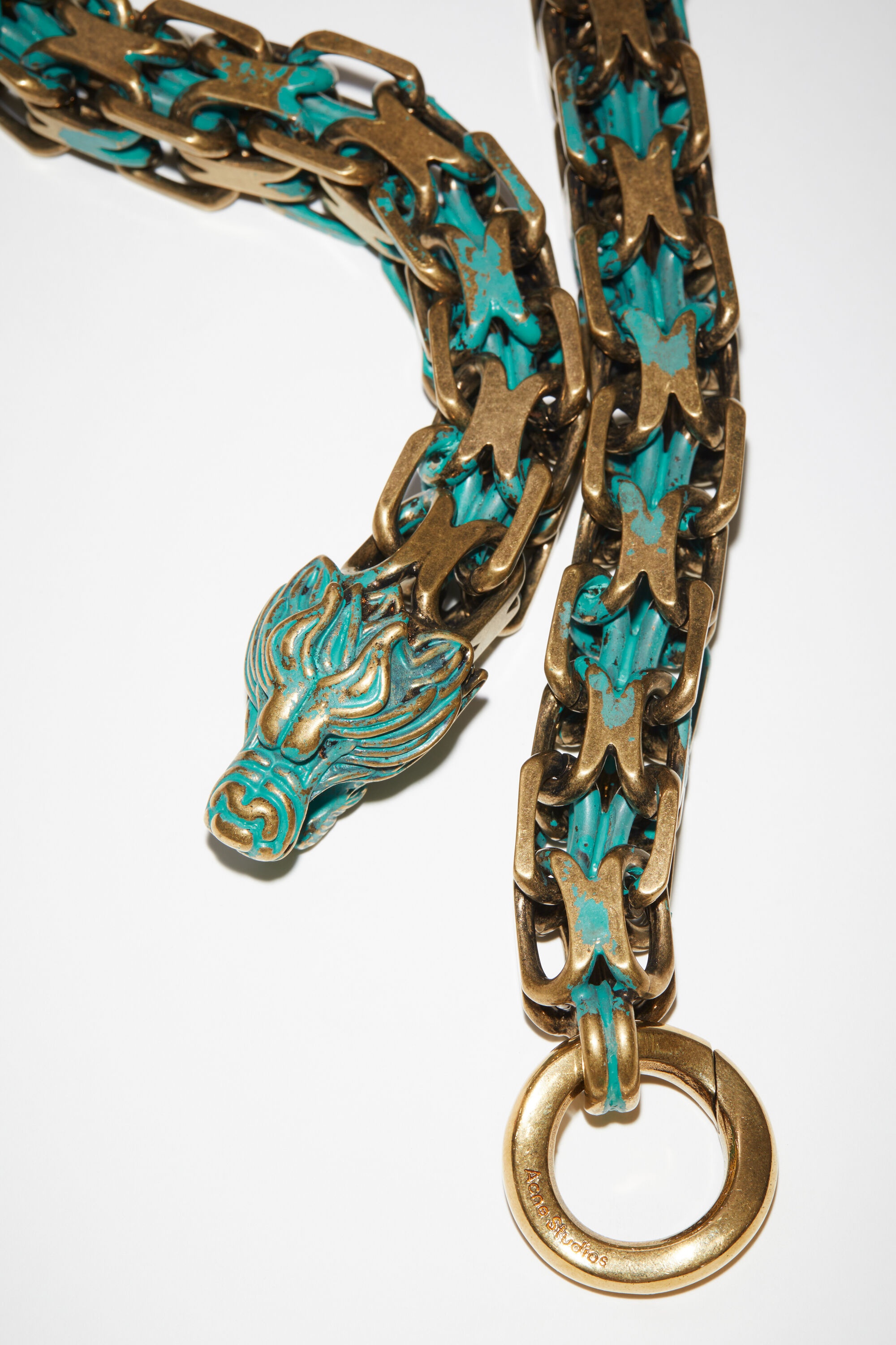 Chain necklace - Dark Military Green/Brass - 4