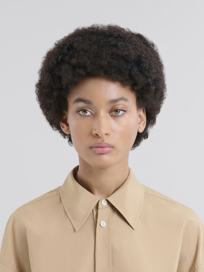 BEIGE ORGANIC COTTON SHIRT WITH MARNI SYMBOL - 4