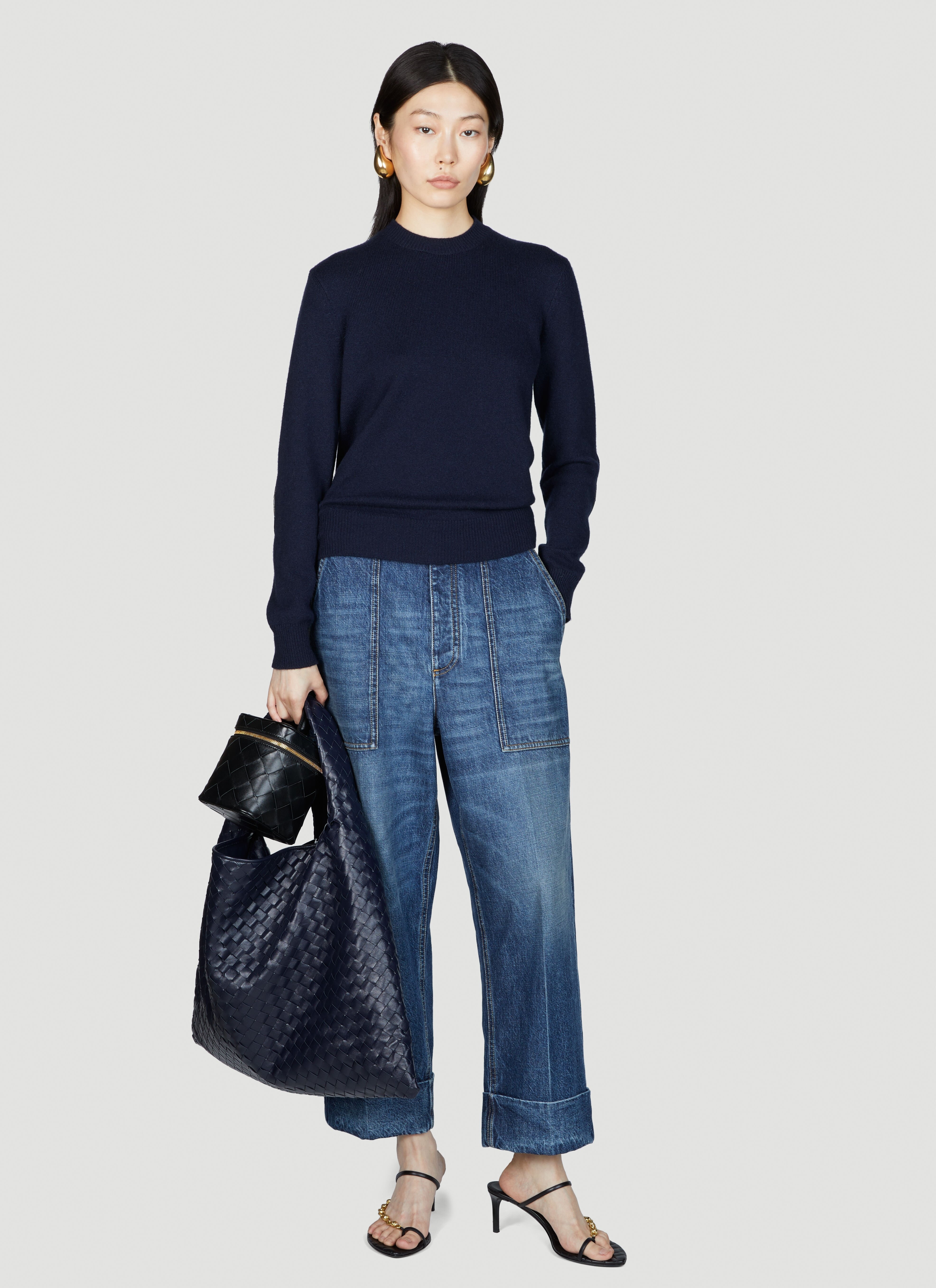 Leather Elbows Cashmere Sweater - 2