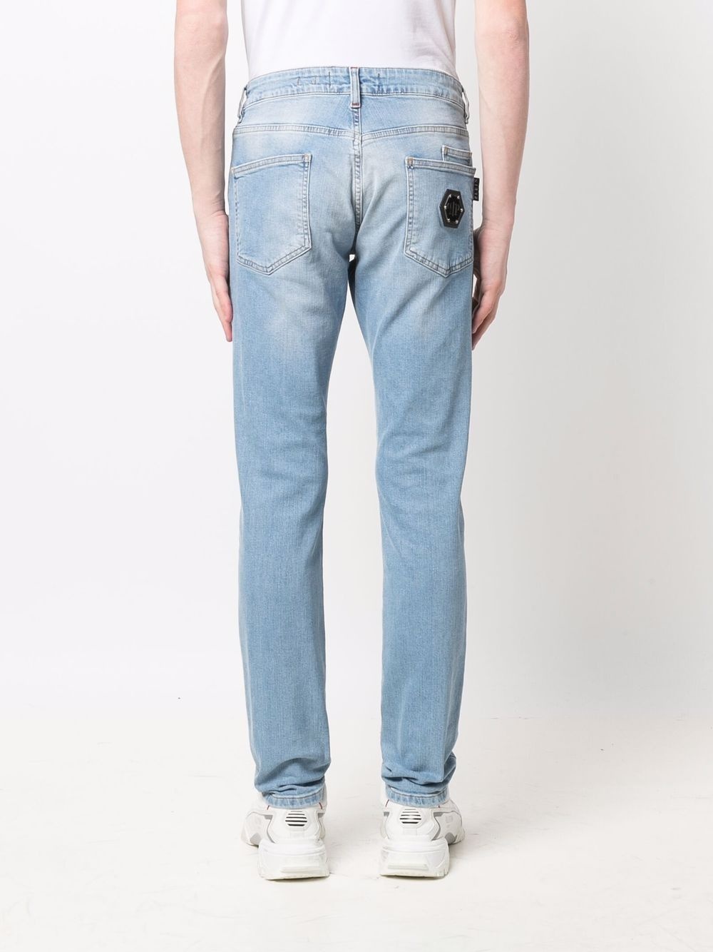 distressed straight-leg jeans - 4