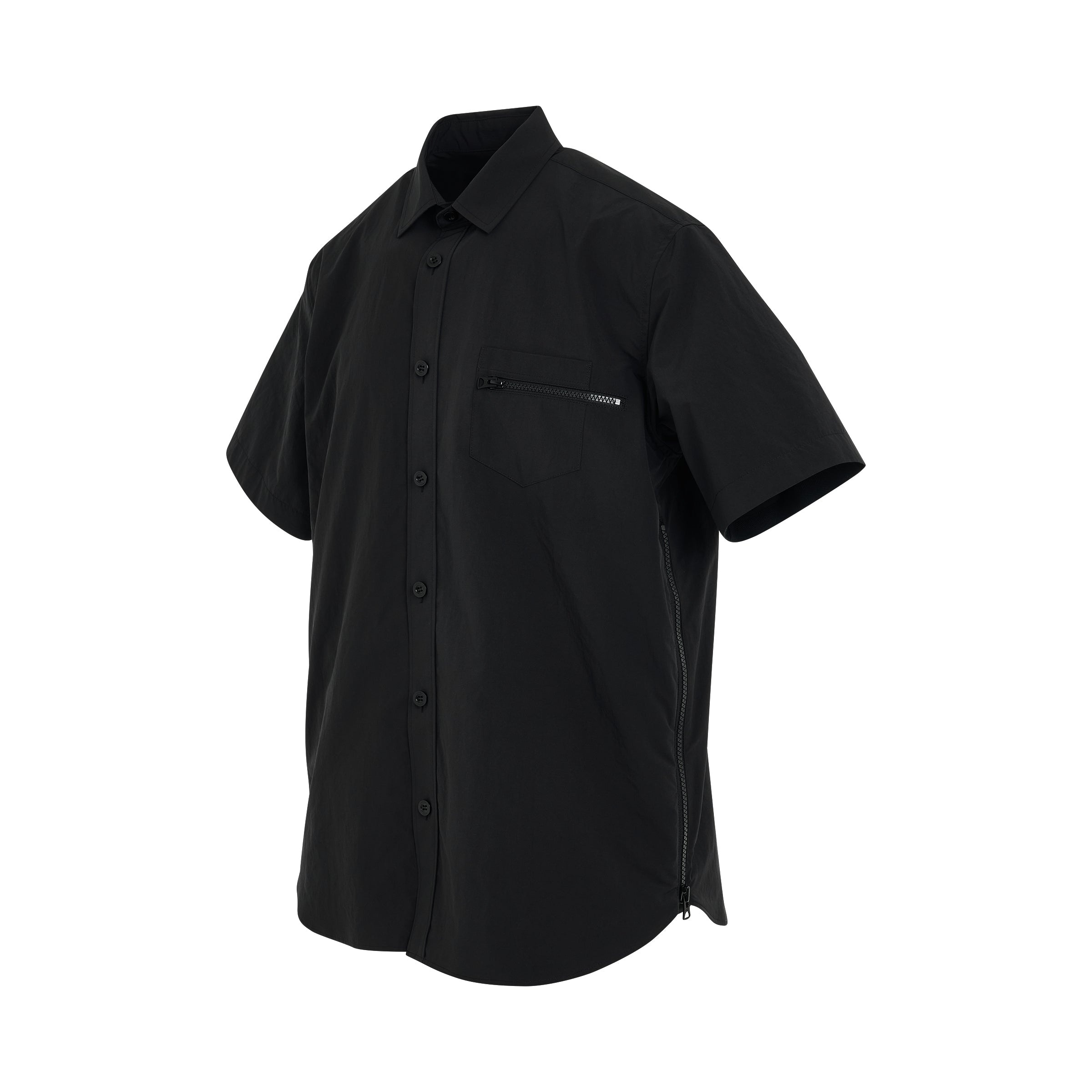 Matte Taffeta Shirt in Black - 2