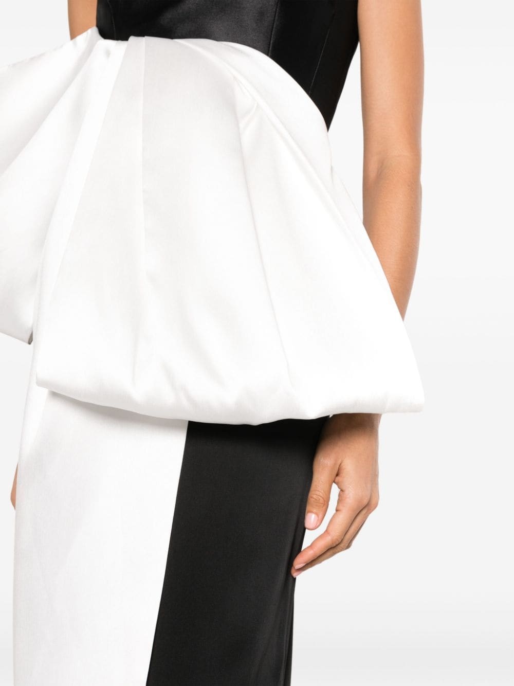 Nadina bow-embellished satin top - 5