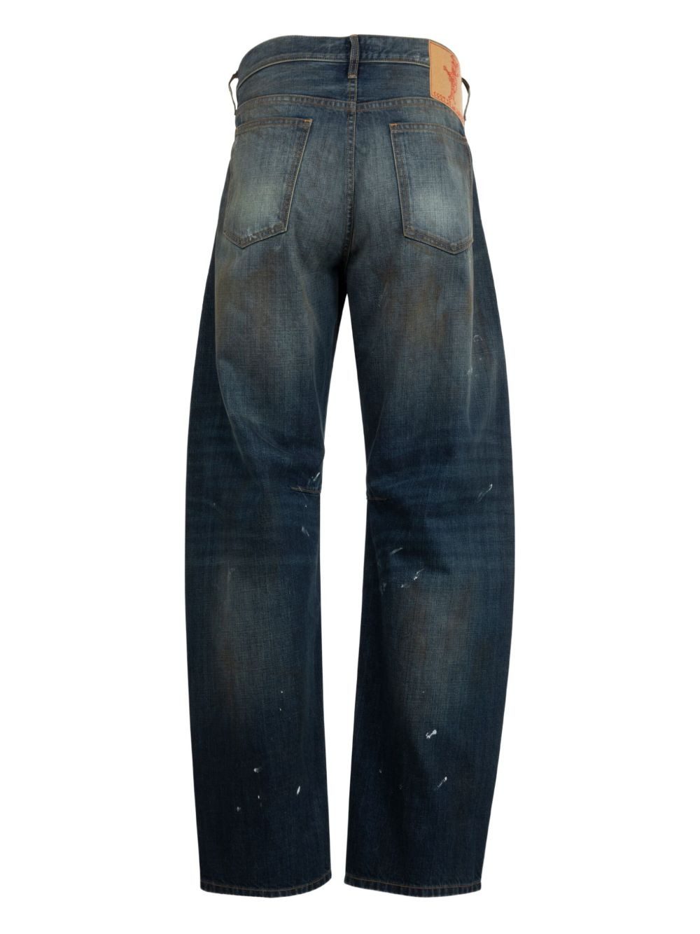 barrel-leg paint-splatter jeans - 2