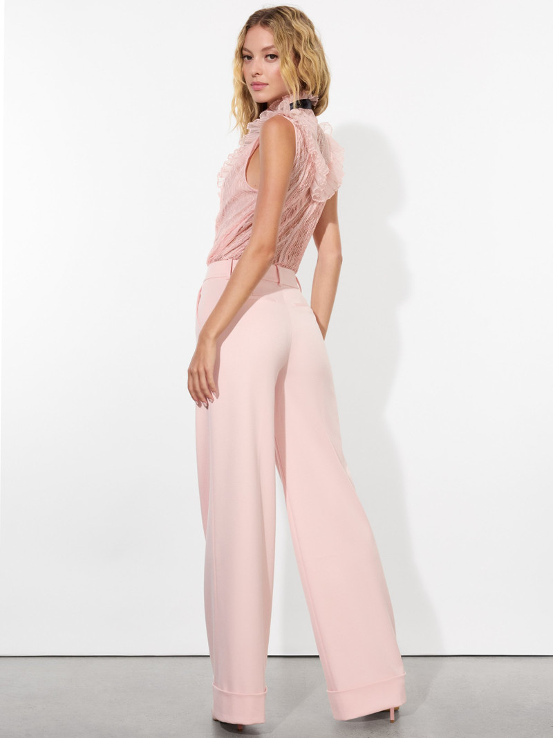 RHEBA MOCK NECK SLEEVELESS RUFFLE BLOUSE WITH BOW 5