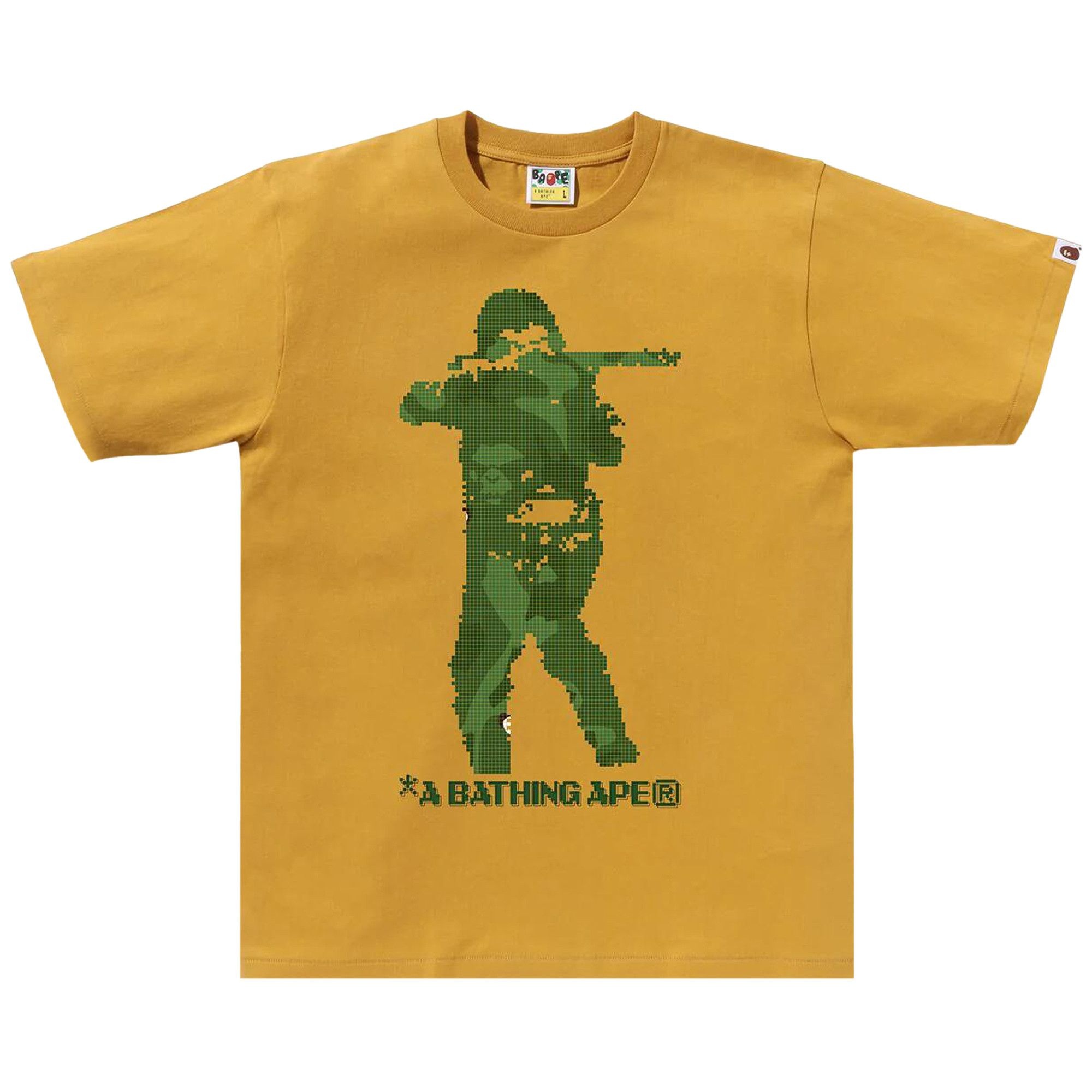 BAPE Bitmap Soldier Tee 'Yellow' - 1