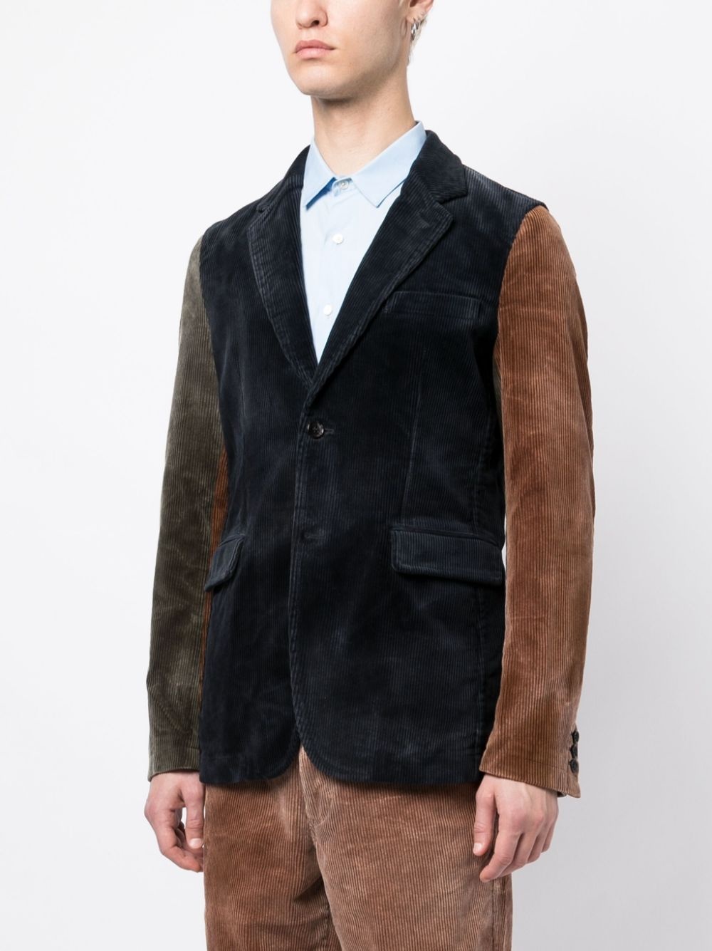 colour-block corduroy blazer - 3