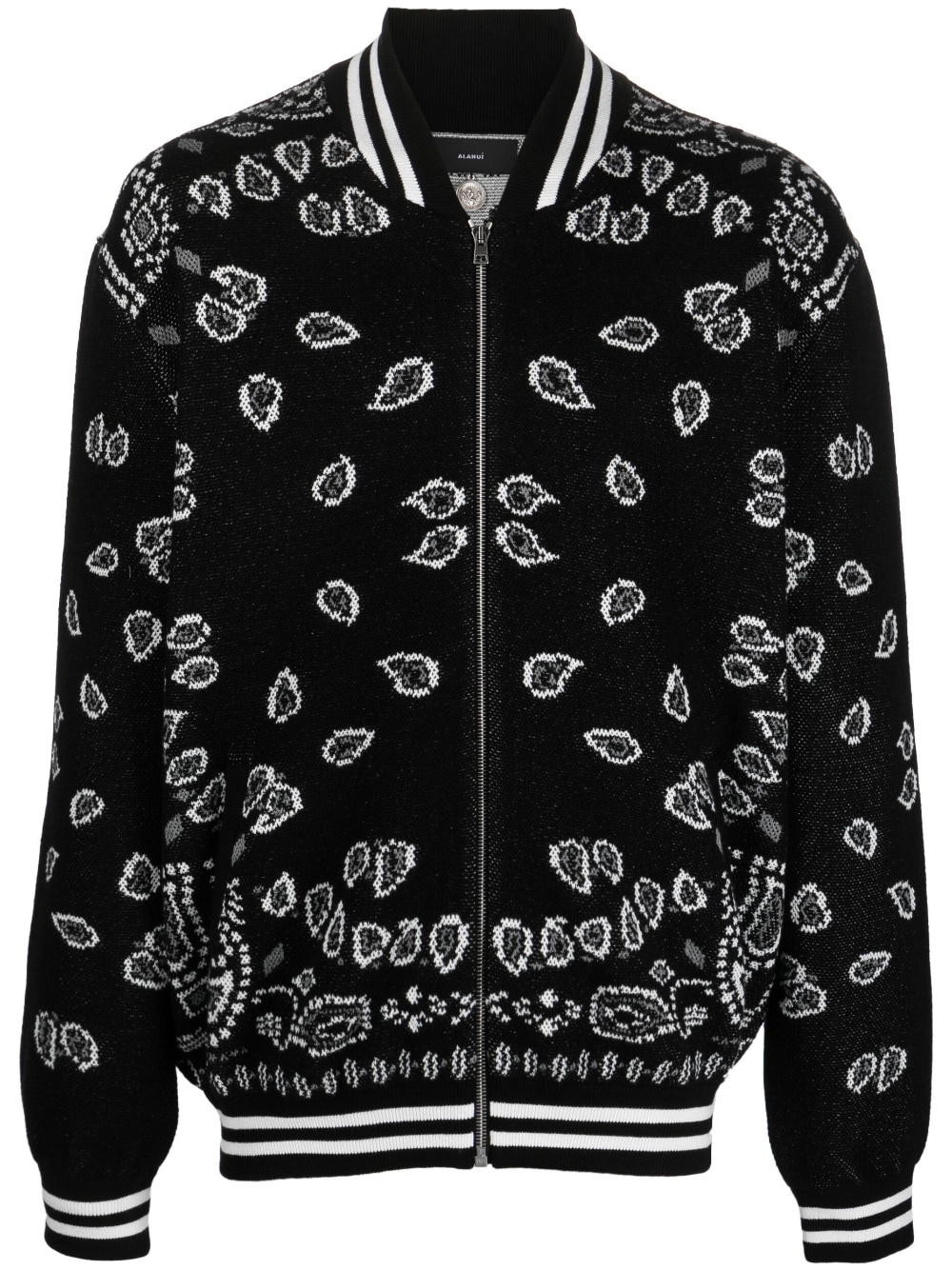 intarsia-knit zip-up bomber jacket - 1