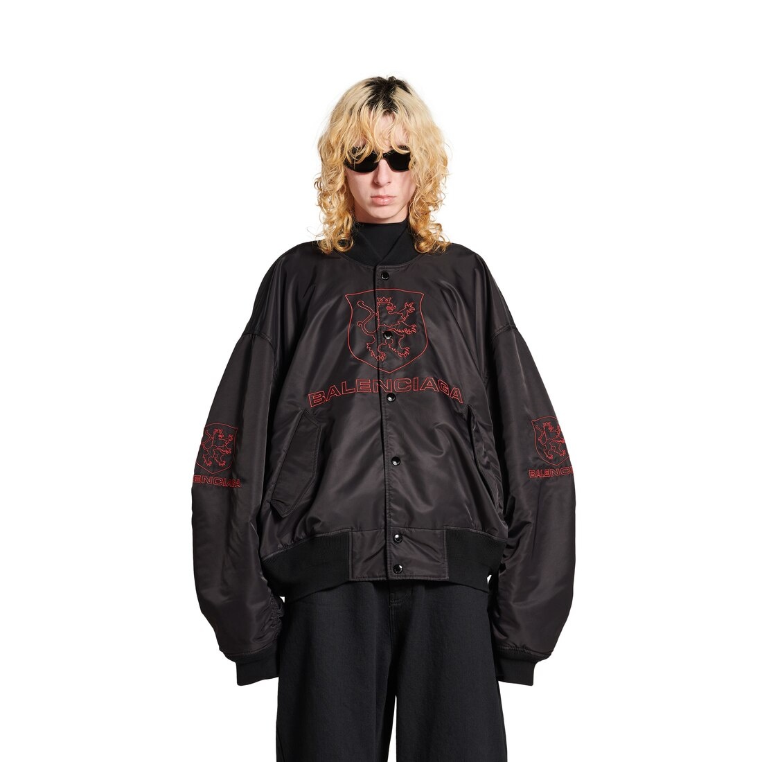 Men's Lion Club Varsity Jacket in Black - 5