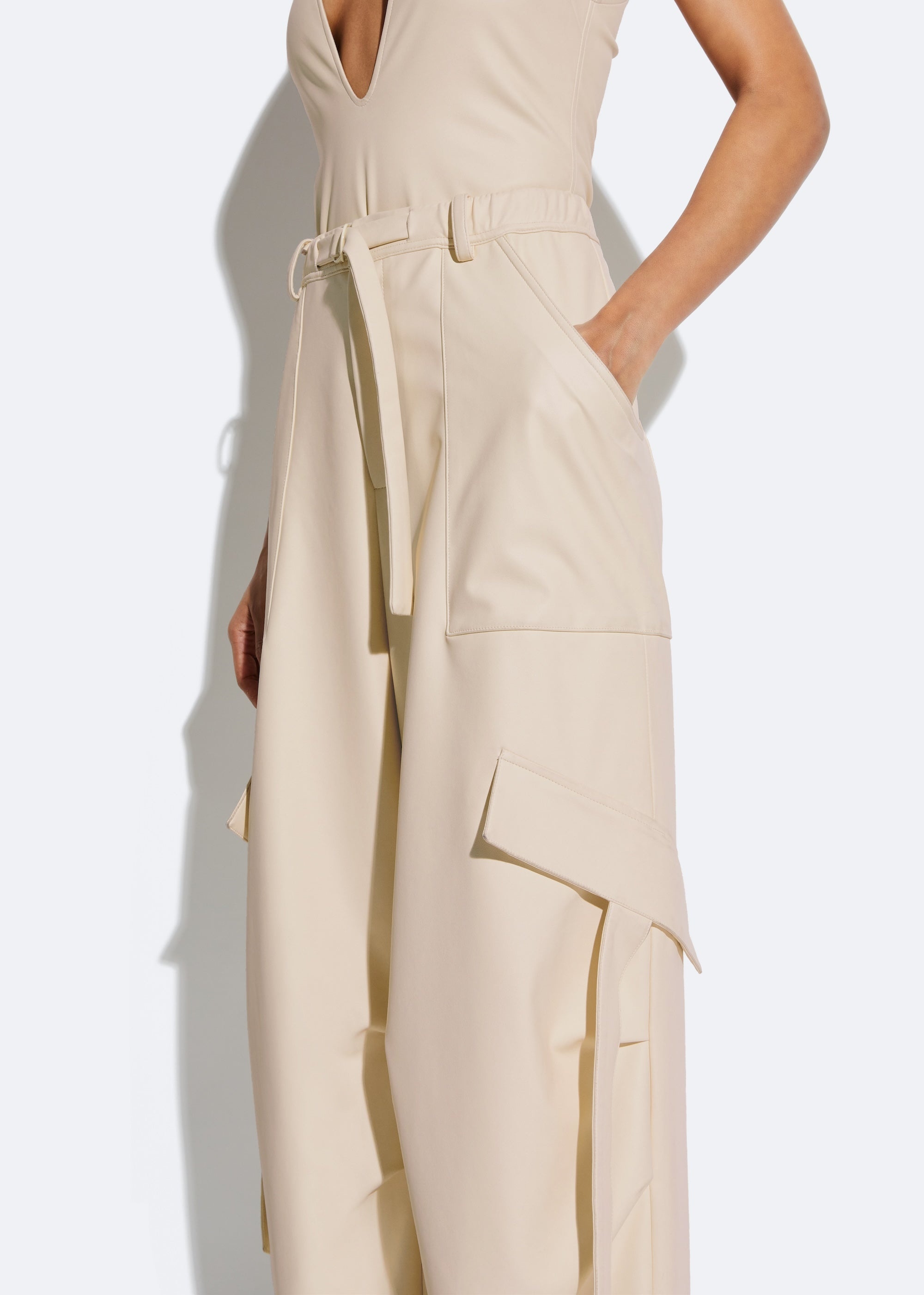Stretch Faux Leather Utility Pant - 3