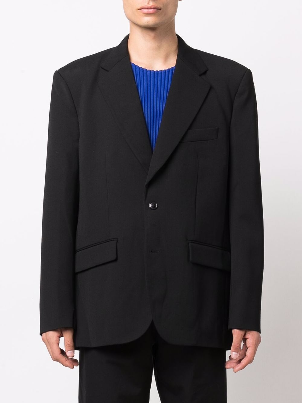 cutout single-breasted blazer - 4