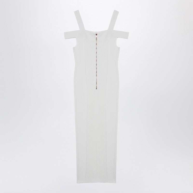 ワンピース BALMAIN WHITE KNIT DRESS WITH DOUBLE STRAPS Balmain White Knit Dress Balmain