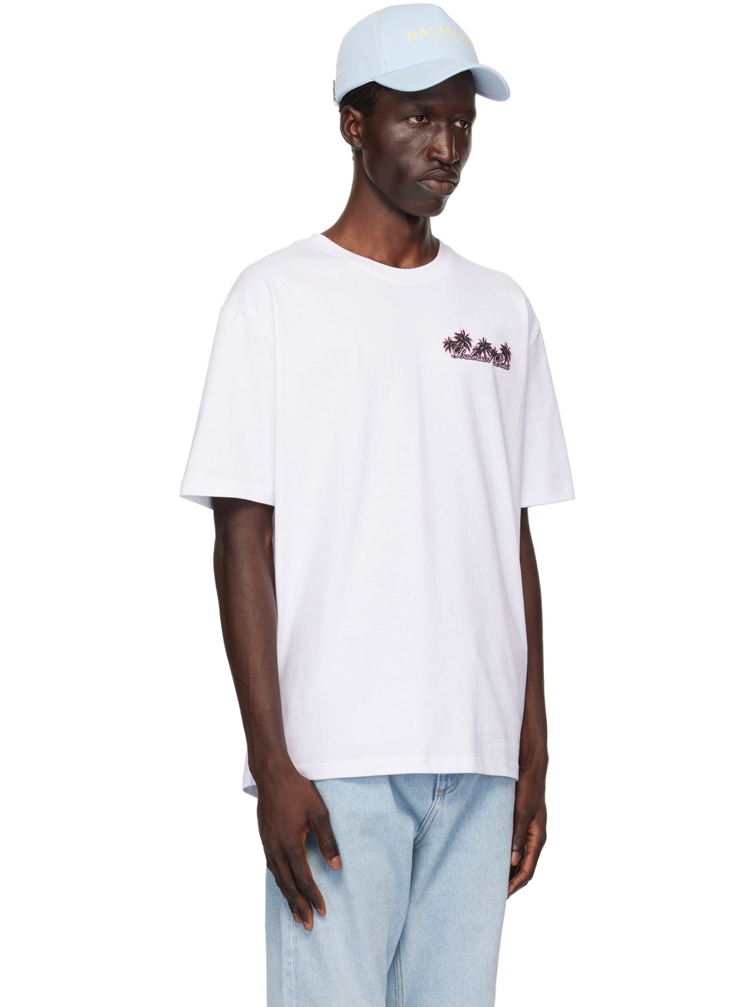 White 'Club Balmain' T-Shirt - 4