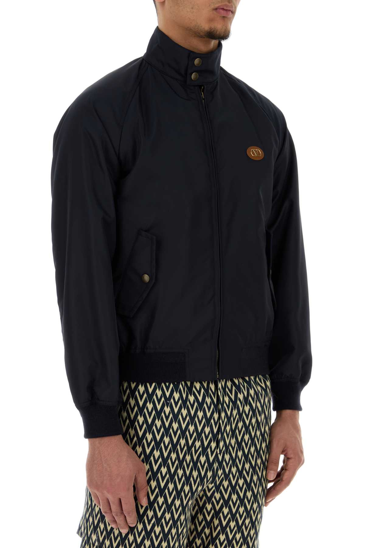 Valentino Garavani Men Navy Blue Nylon Jacket - 3