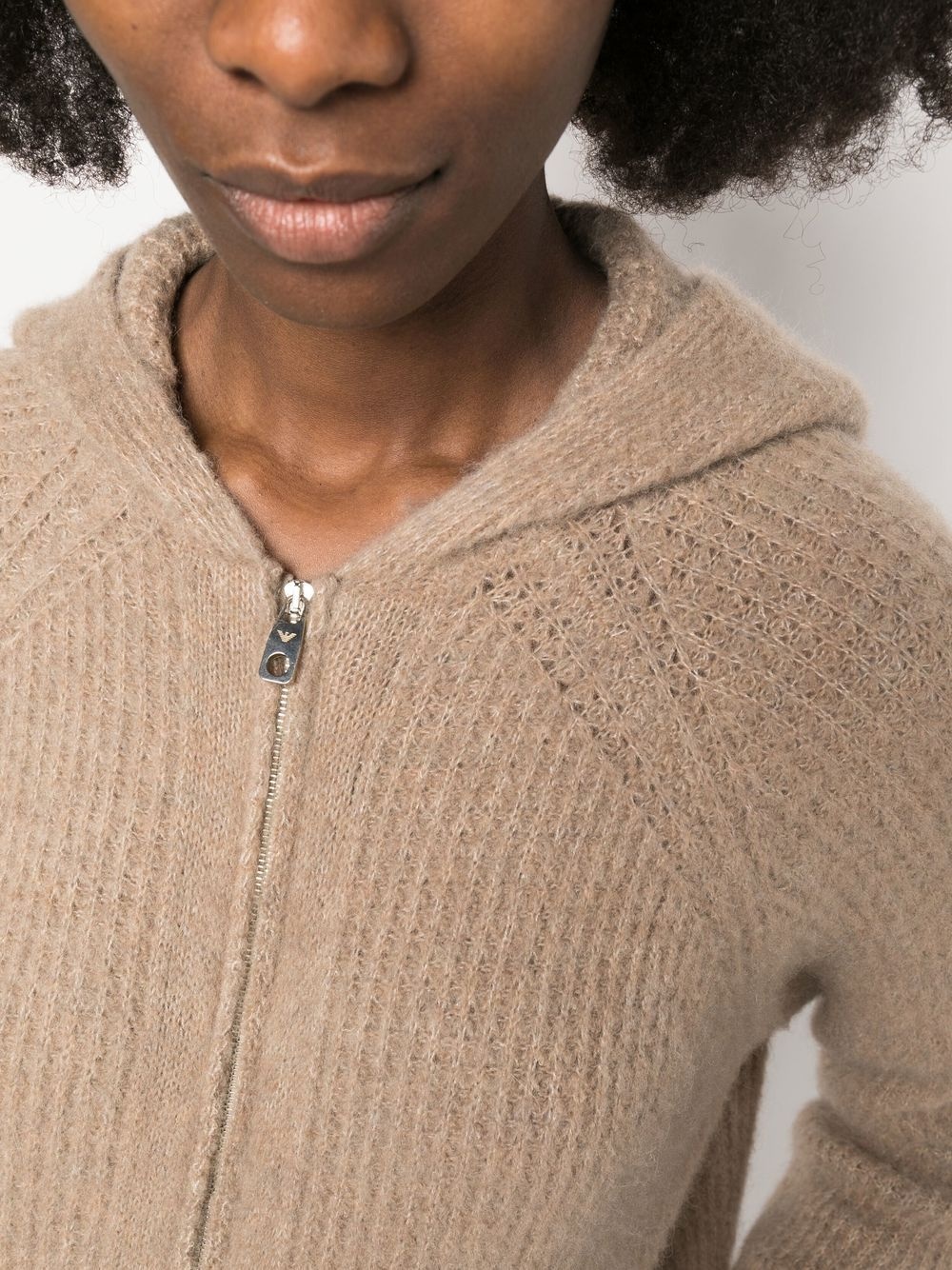 hooded zip-front cardigan - 5