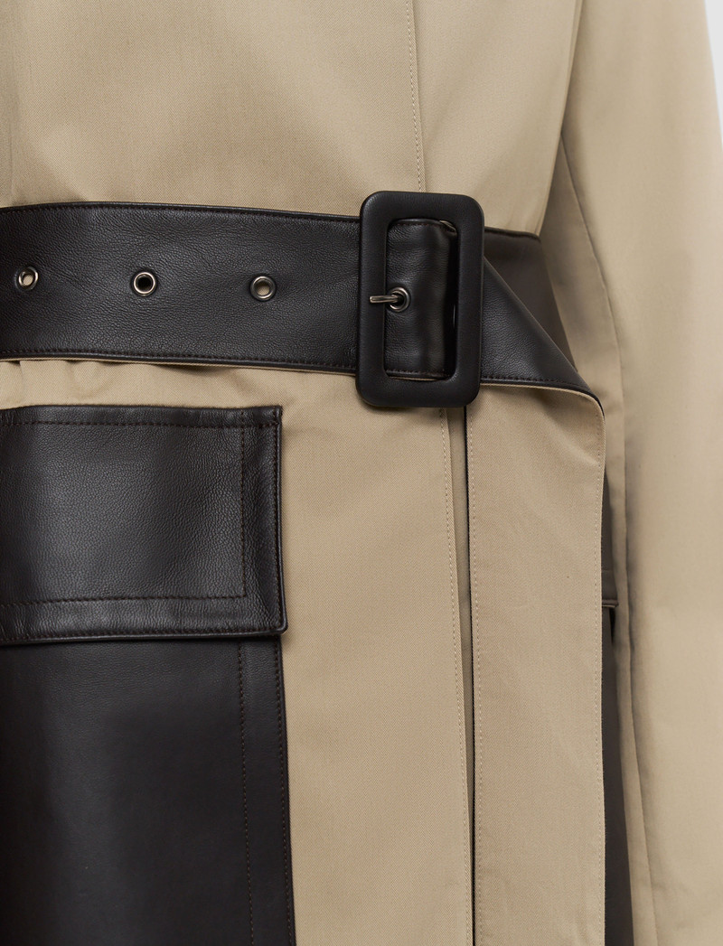 Zaman Cotton Leather Trench Coat 5