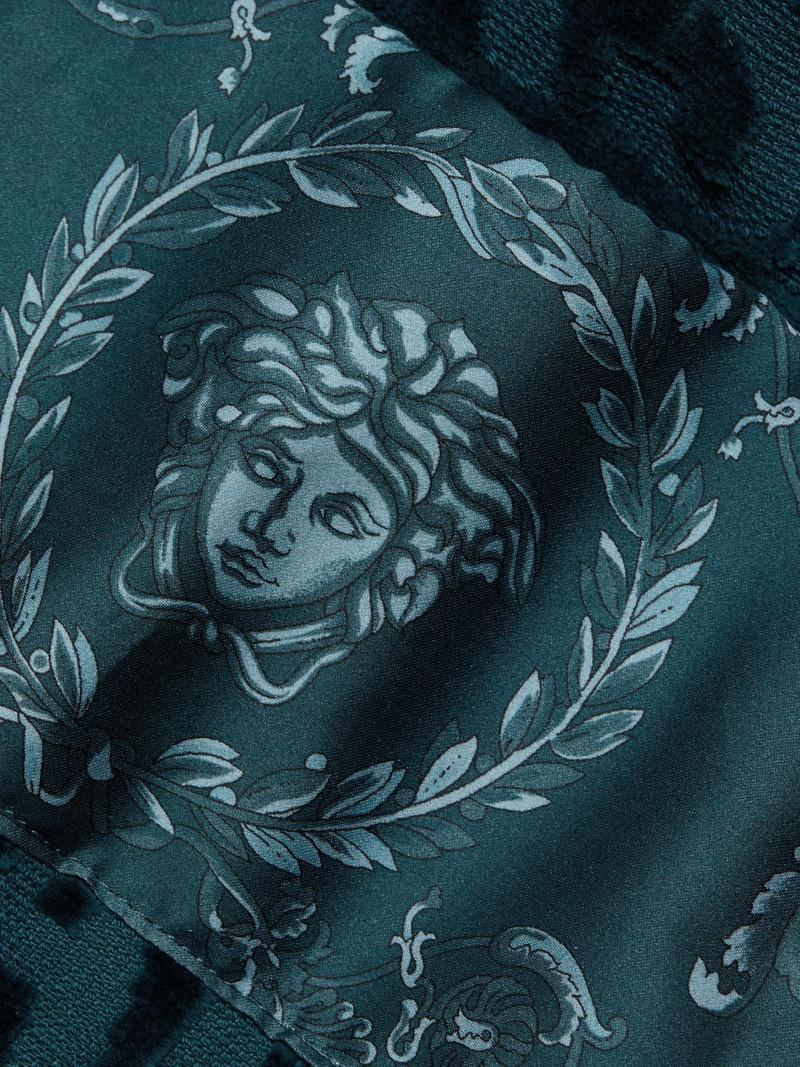 Women's Baroque Terry Cotton Bathrobe - Petrol Blue 7