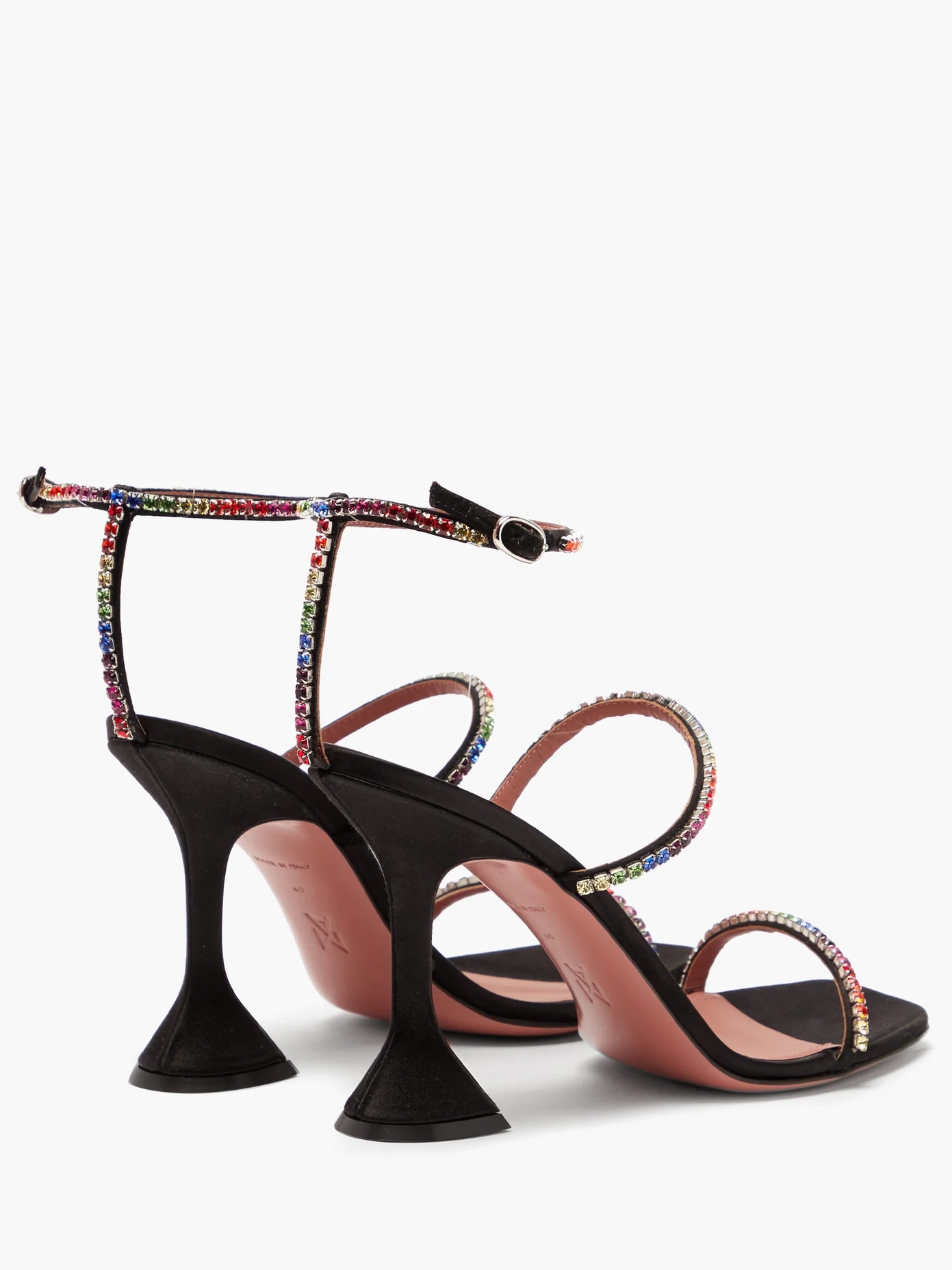 Gilda crystal-embellished satin sandals - 4