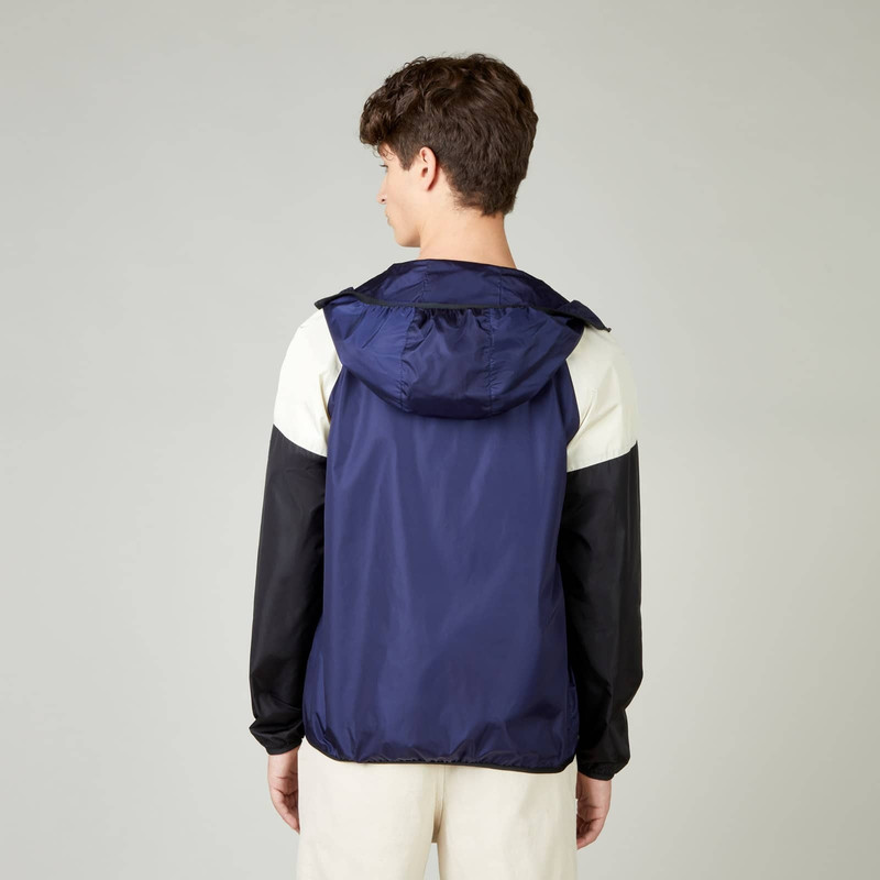 Color Block Windbreaker Green Blue Ivory 5