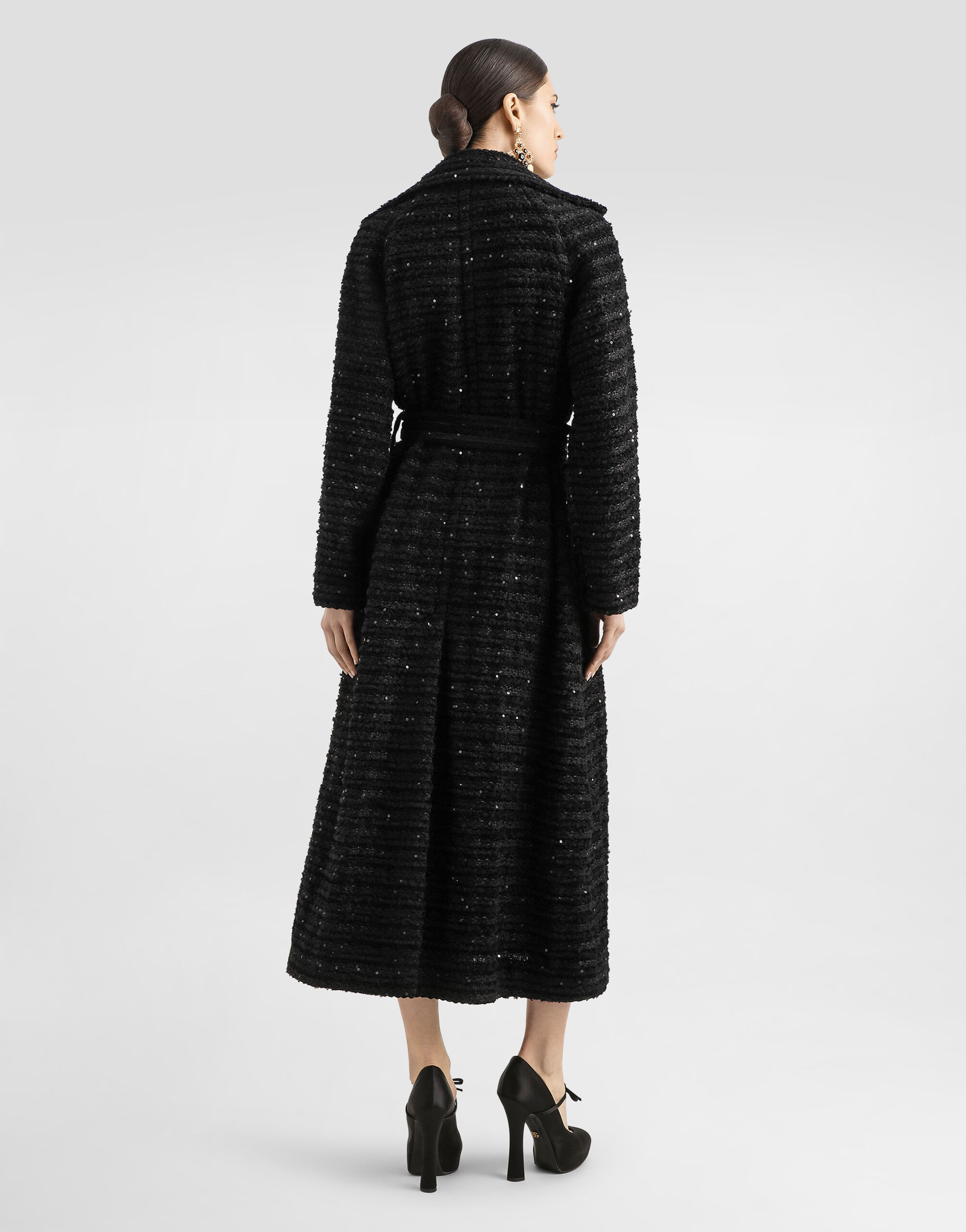 Tweed coat with micro-sequin embellishment - 3
