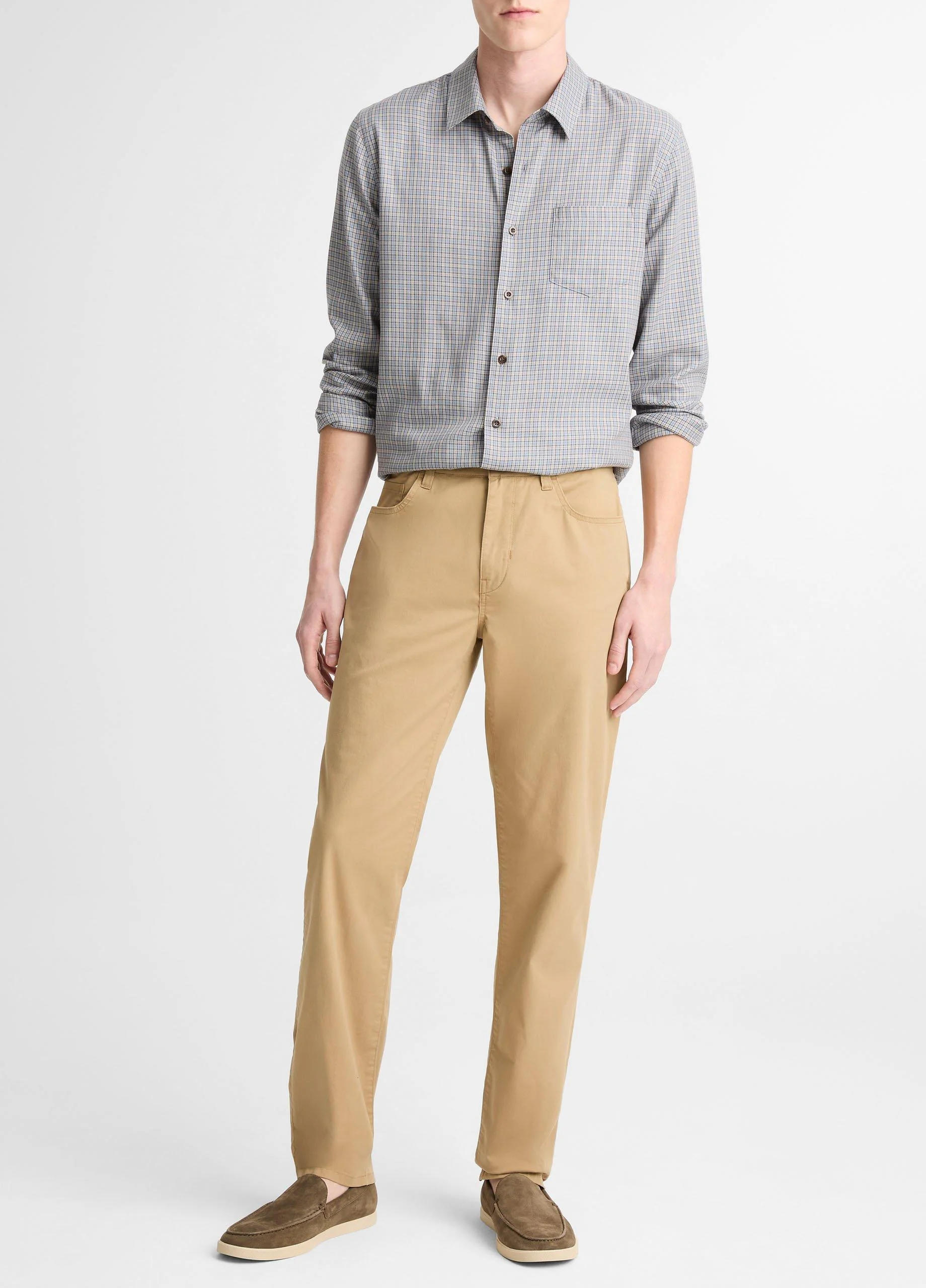 Dylan Slim 5-Pocket Cotton Sateen Pant - 1