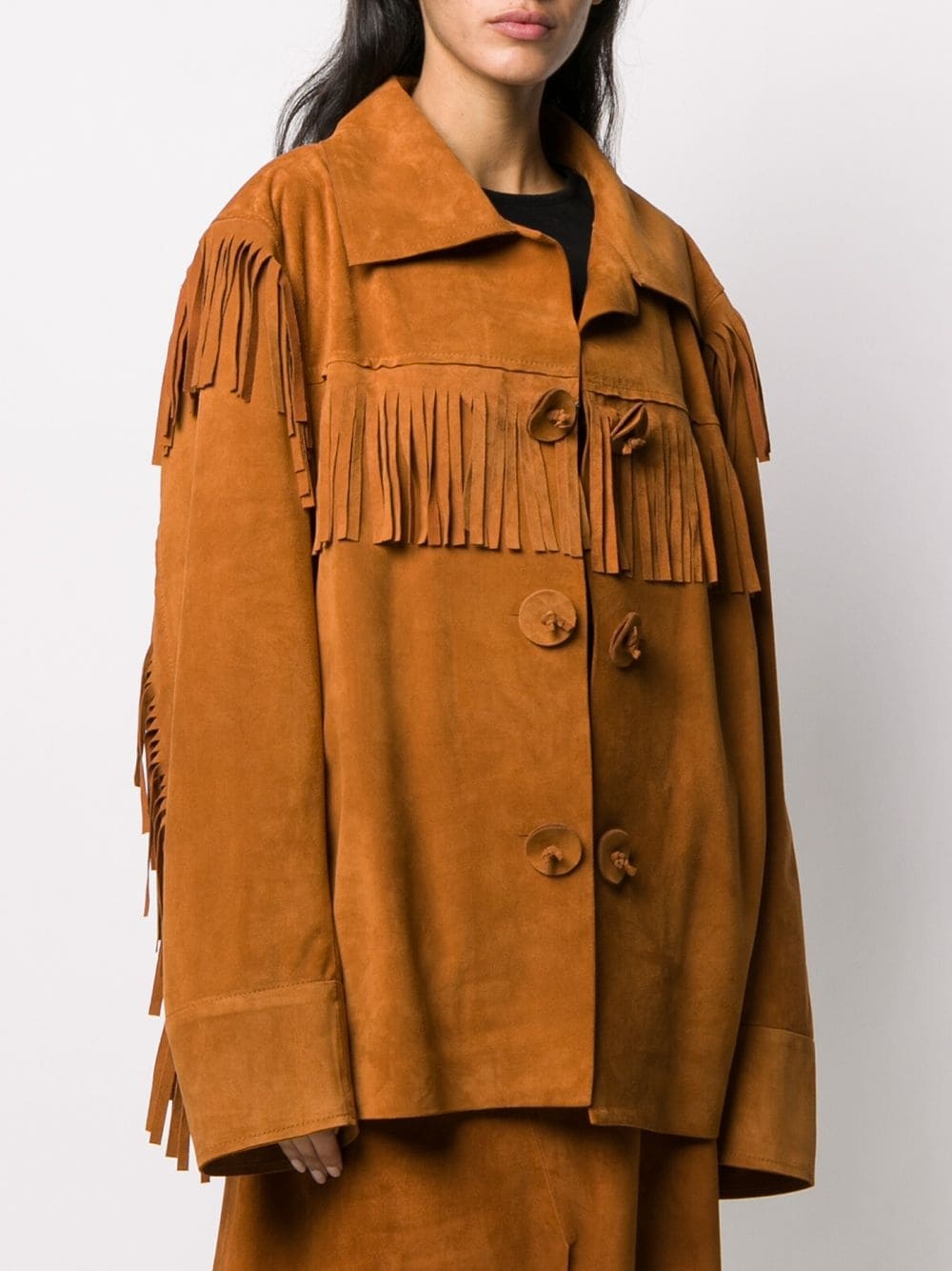 suede fringed jacket - 3