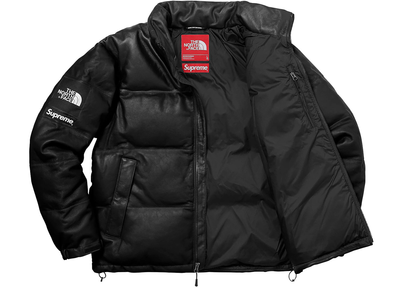 Supreme The North Face Leather Nuptse Jacket Black - 2