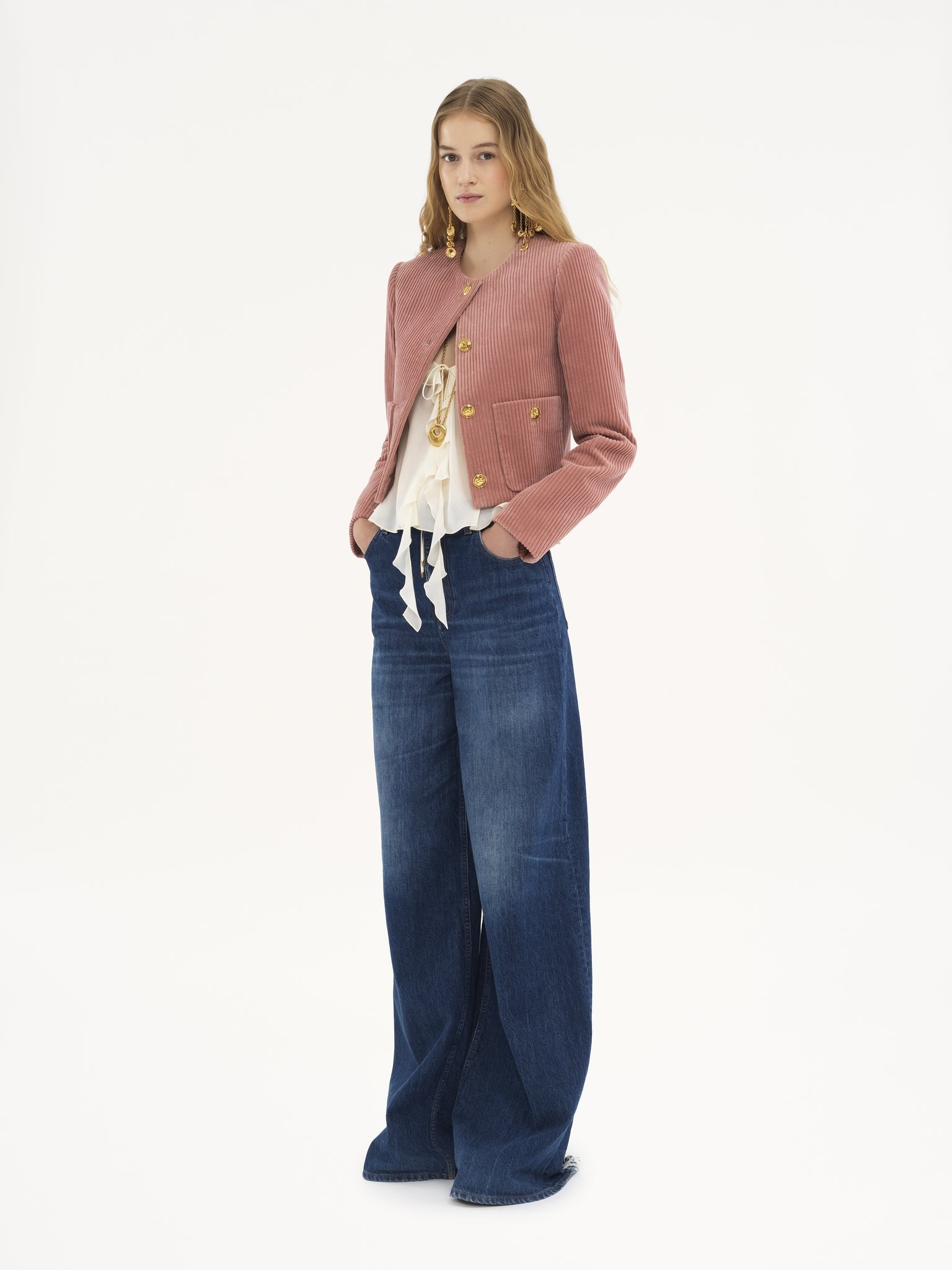 CROPPED BOXY JACKET IN VELVET - 3