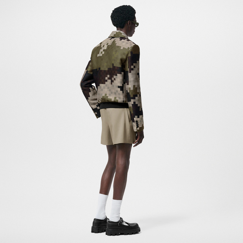 Silk Blend Tailored Damier Blouson 3