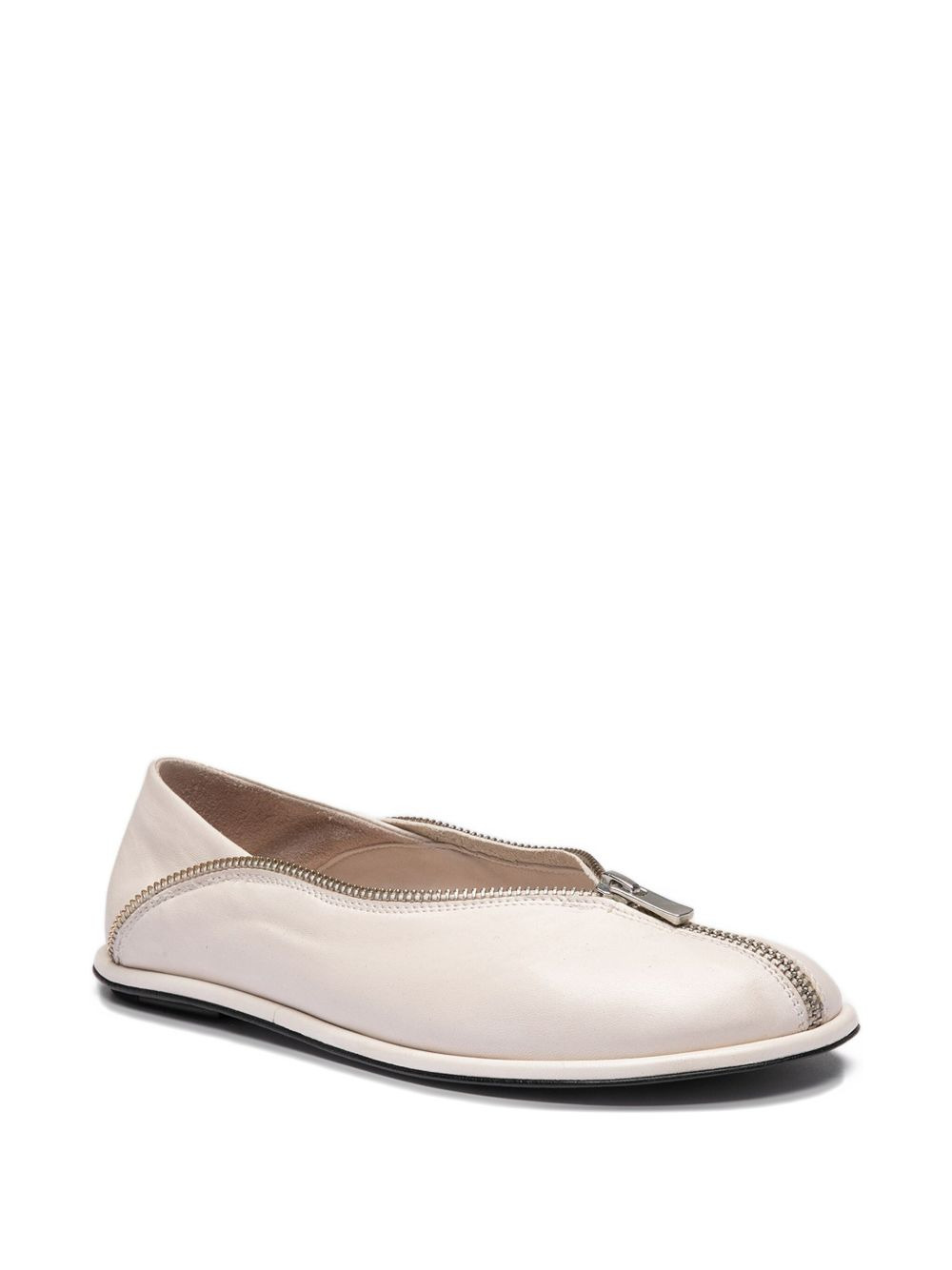zip-detail leather loafers - 2