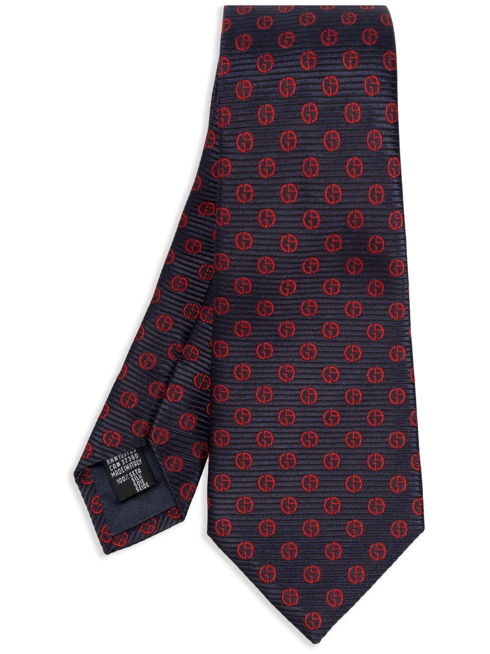 monogram-pattern silk tie - 1