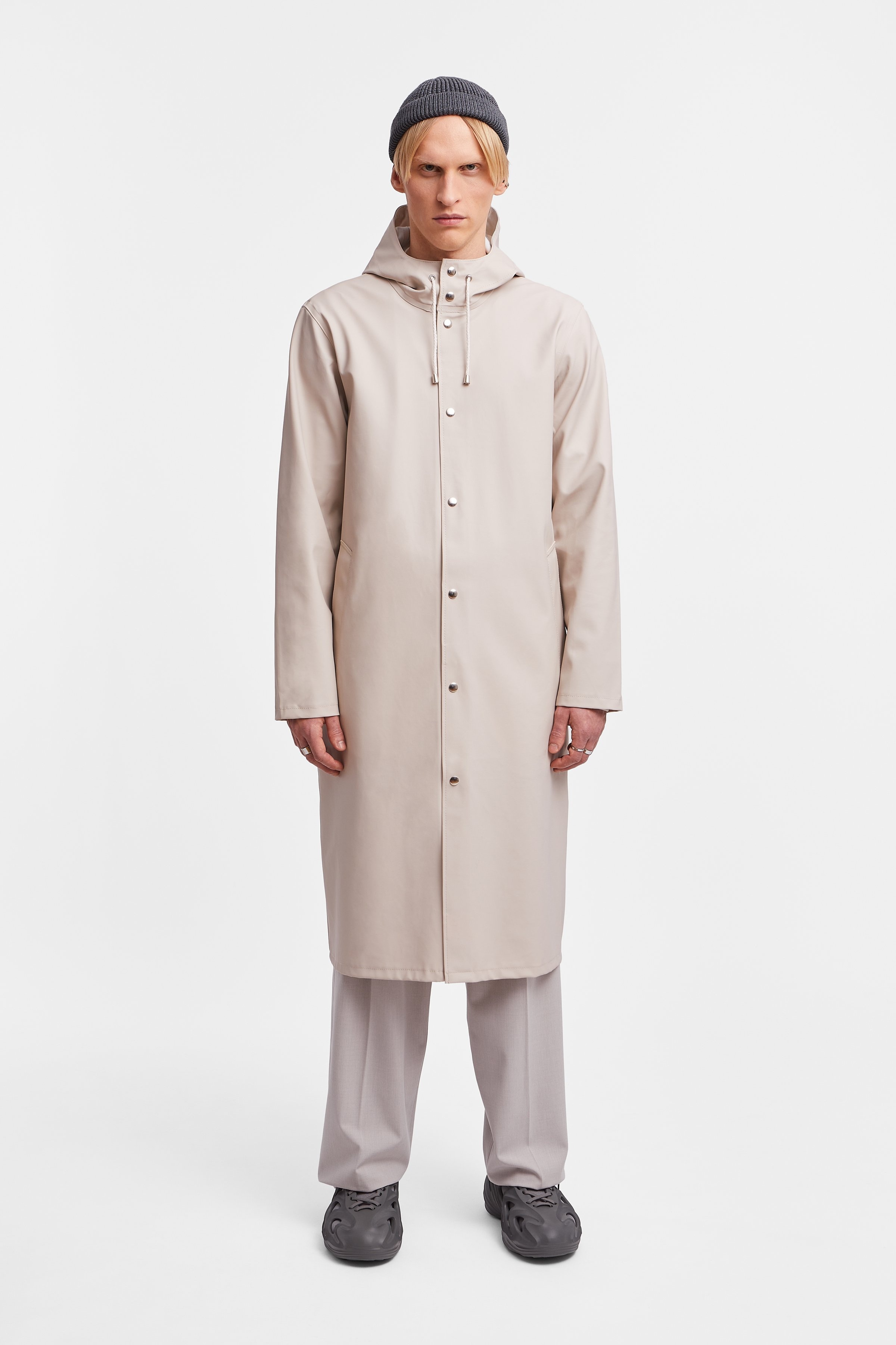 Stockholm Long Print Raincoat Light Sand - 17