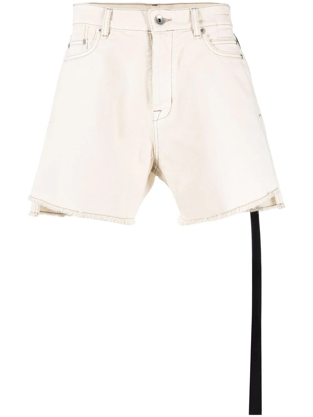 frayed edges strap denim shorts - 1