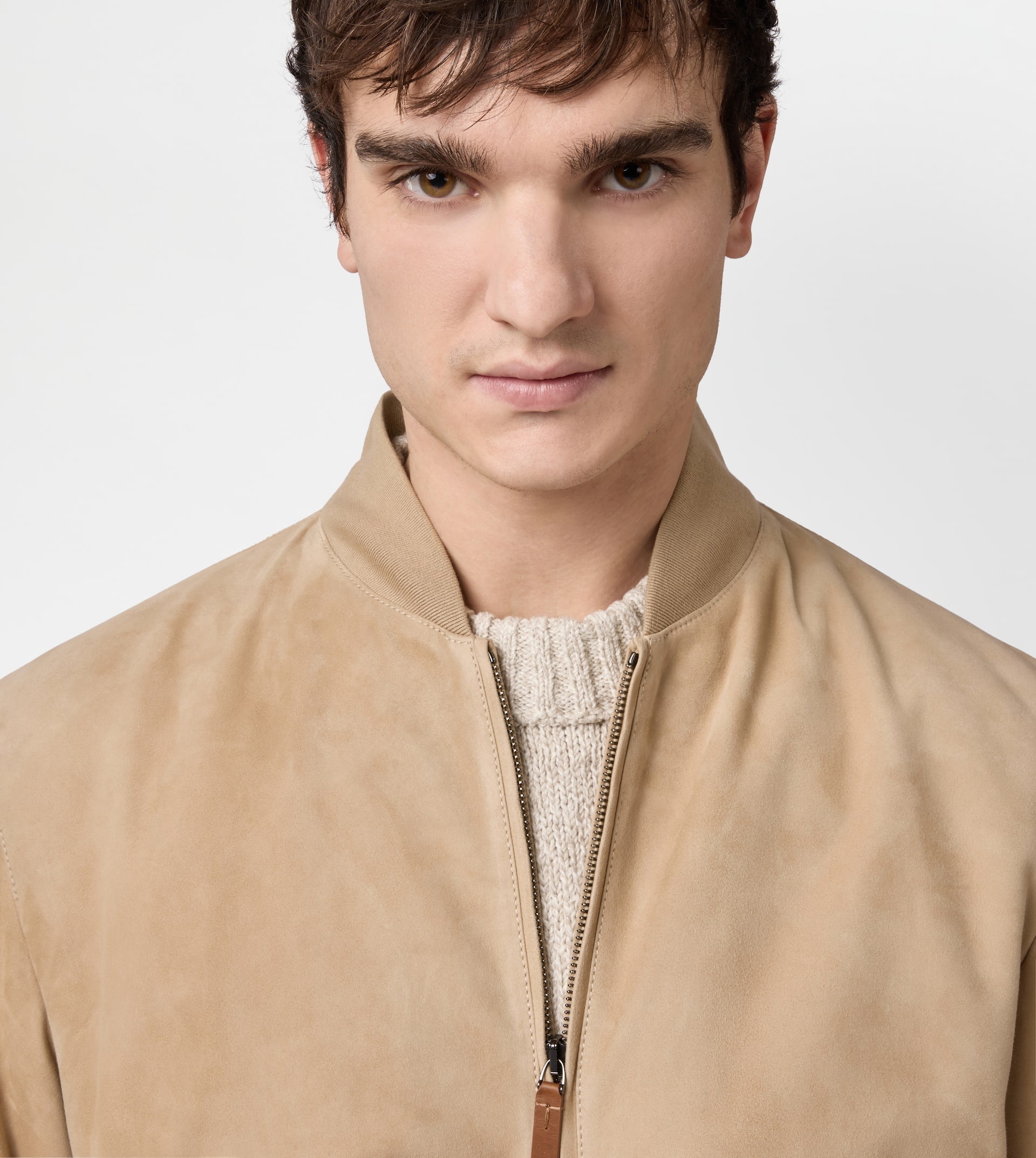 PASHMY BOMBER JACKET IN SUEDE - BEIGE - 5