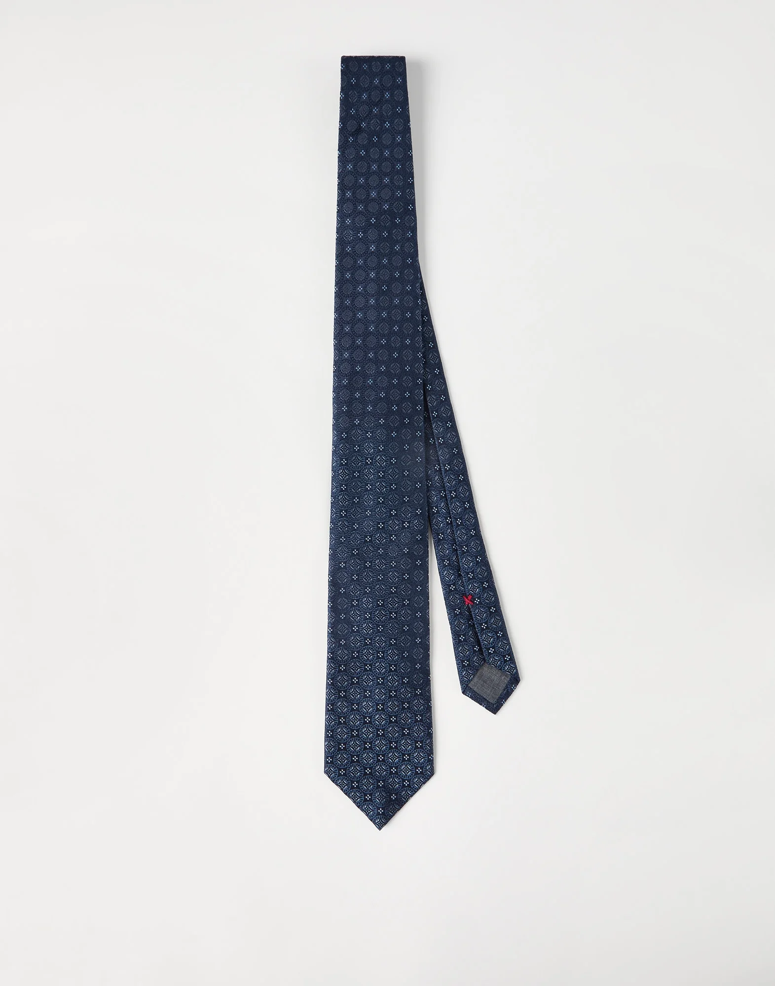 Geometric patterned silk tie - 1