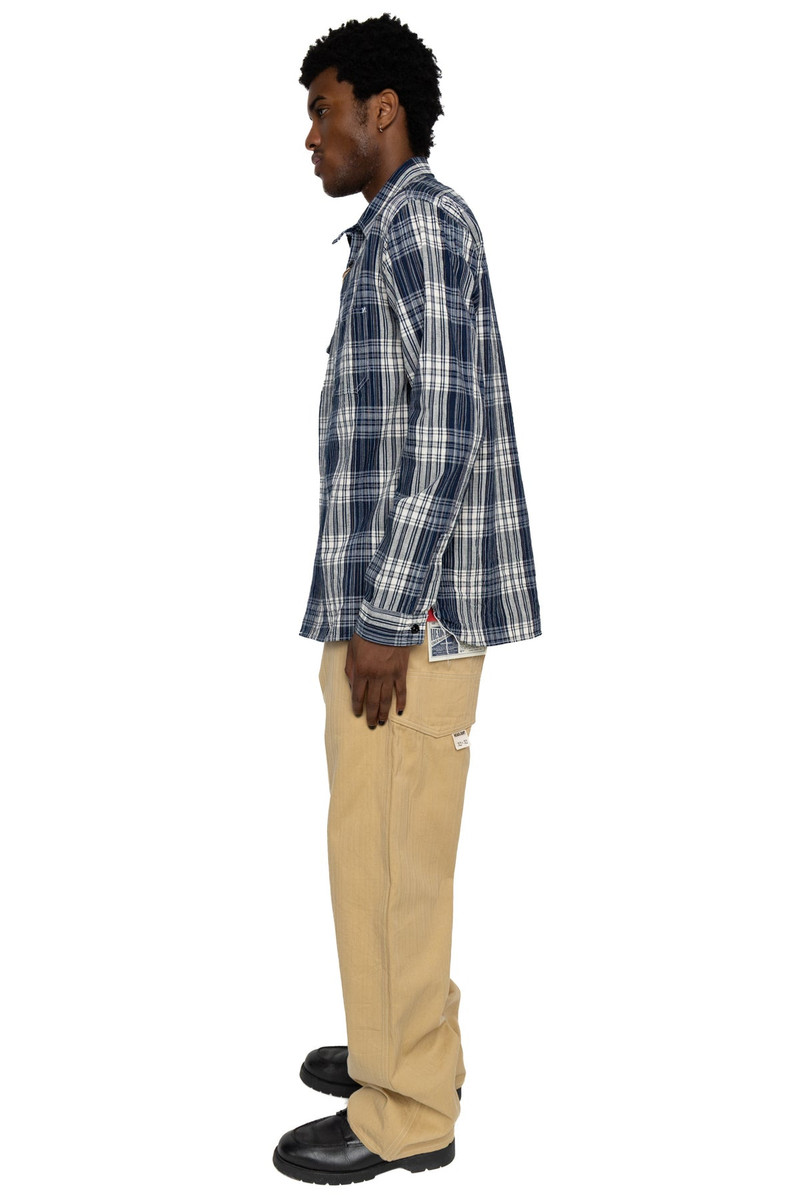 SUGAR CANE 6oz. Indigo Check Work Shirt outlook