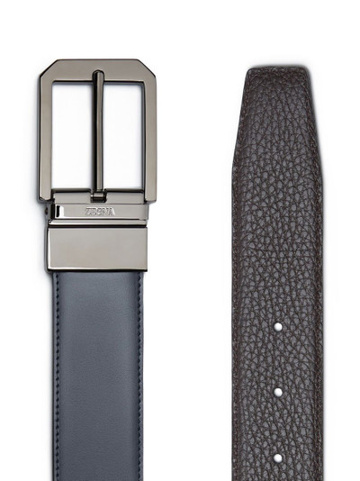 ZEGNA grained leather reversible belt outlook