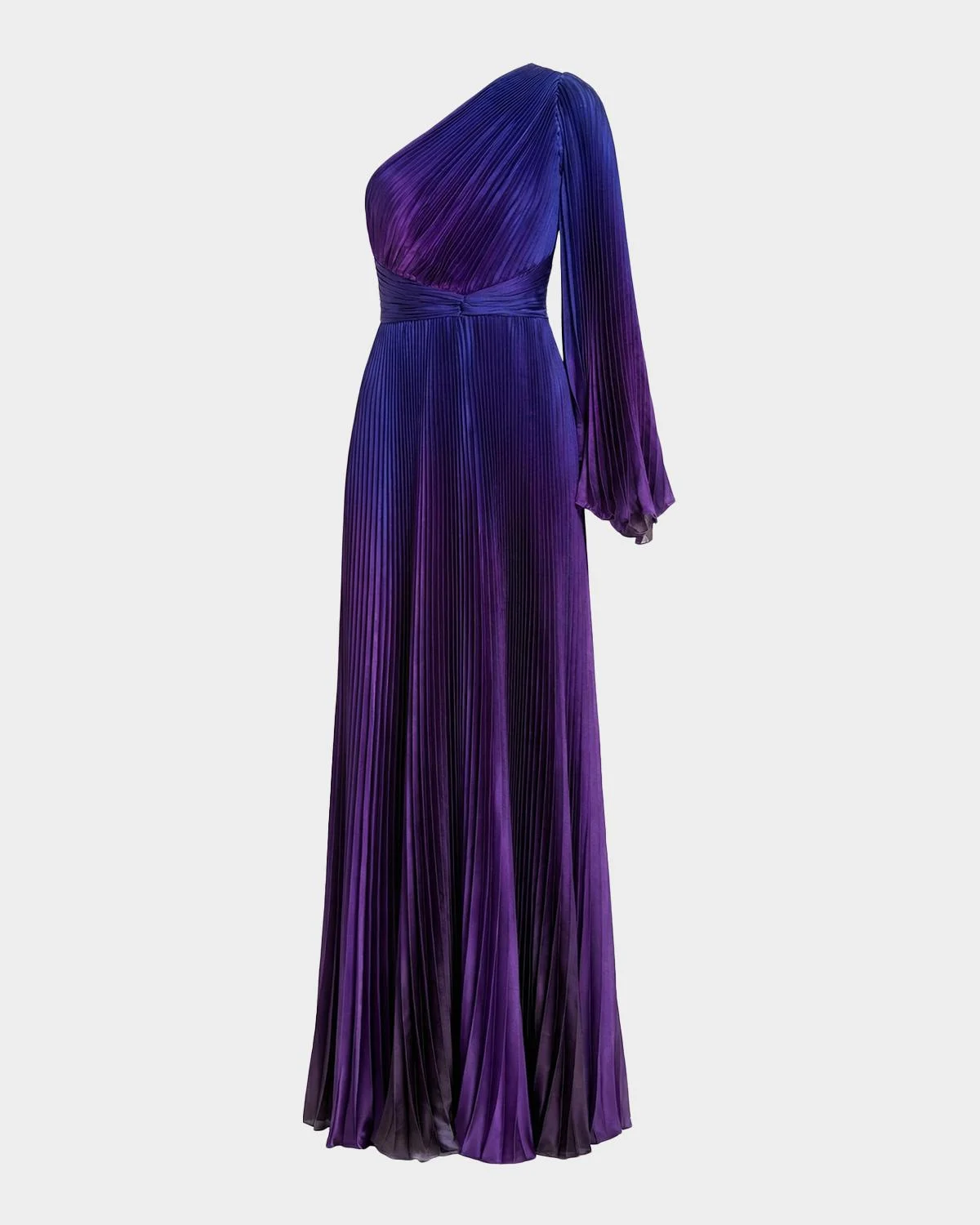 Pleated Charmeuse Ombré Gown - 1