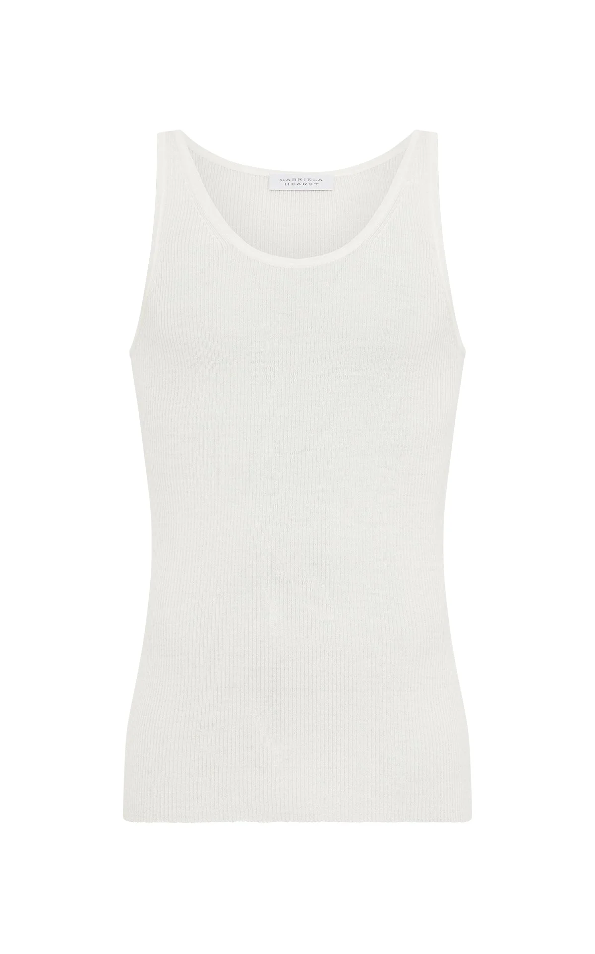 Leiva Knit Tank Top in Ivory Merino Wool - 1