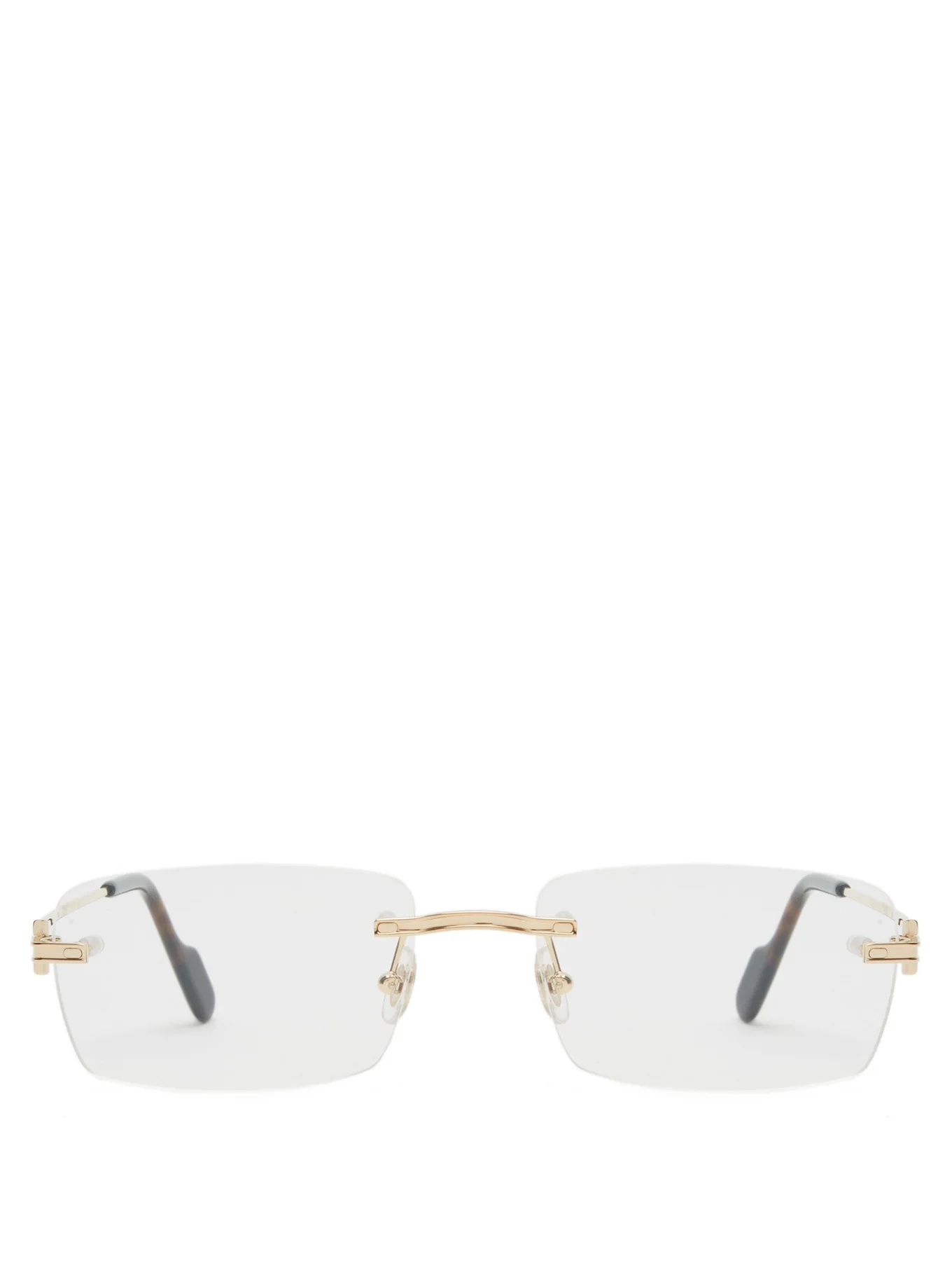 Rimless rectangular metal glasses - 1