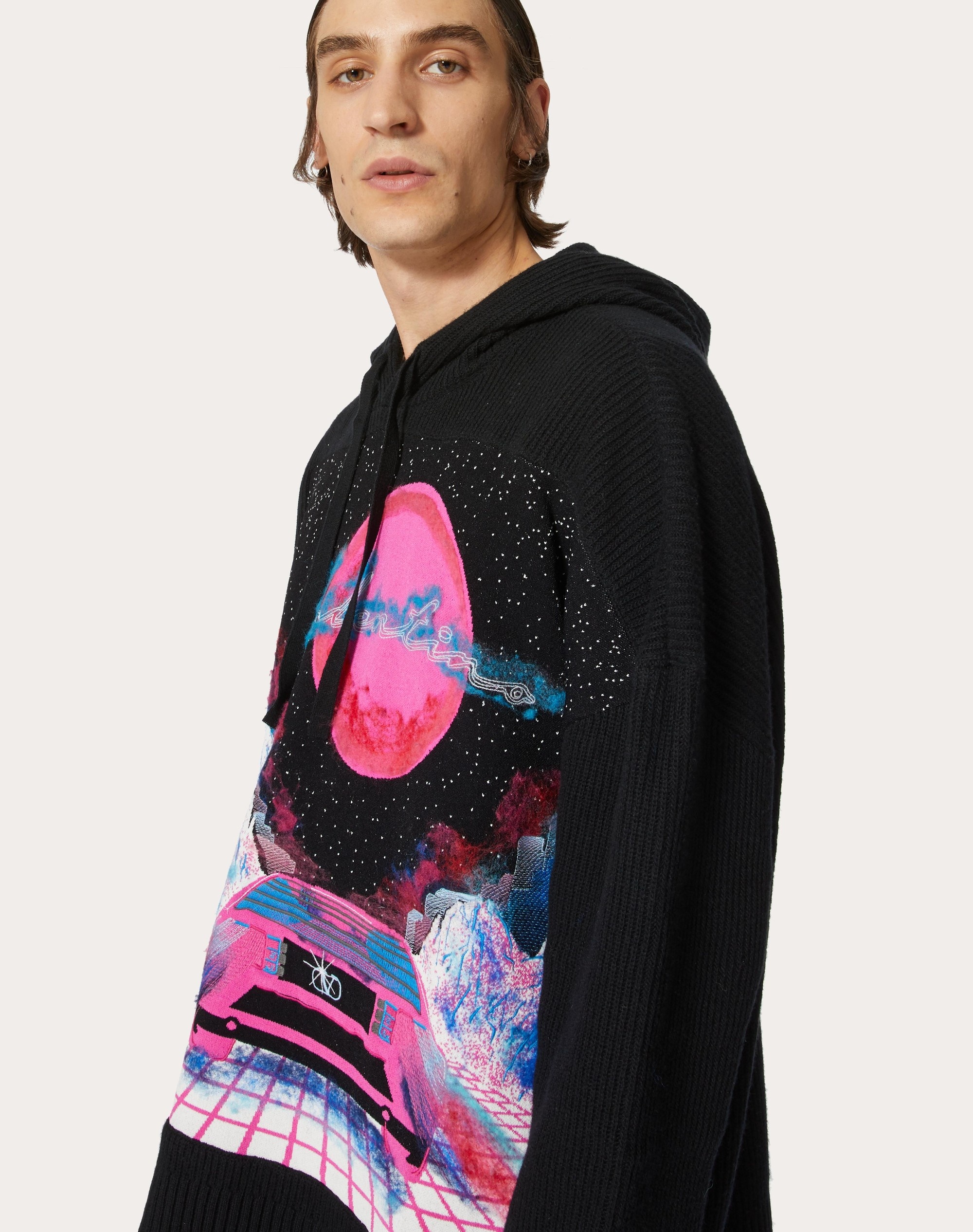 SWEATSHIRT IN WOOL WITH VIRTUAL RUNNER EMBROIDERY - 5