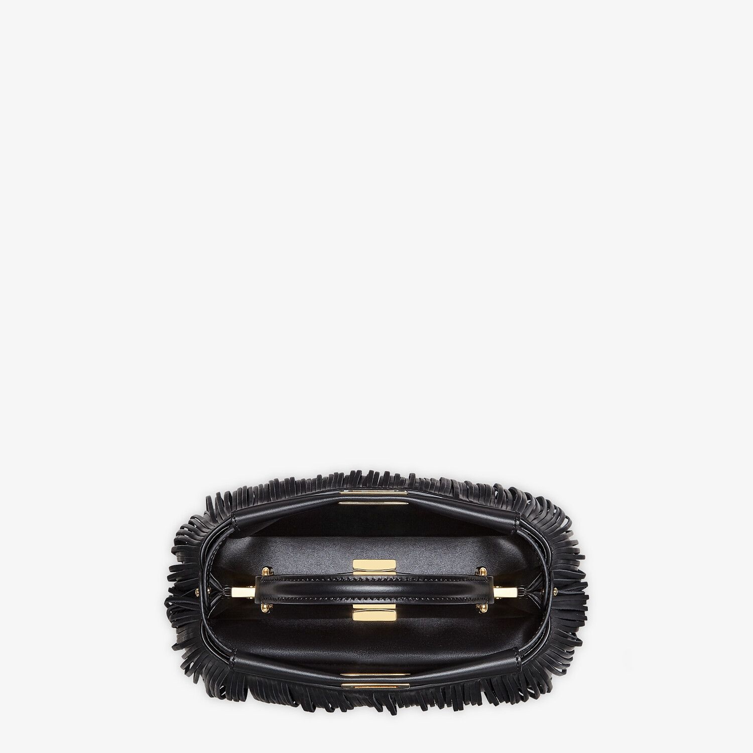 Black leather bag with fringes - 5