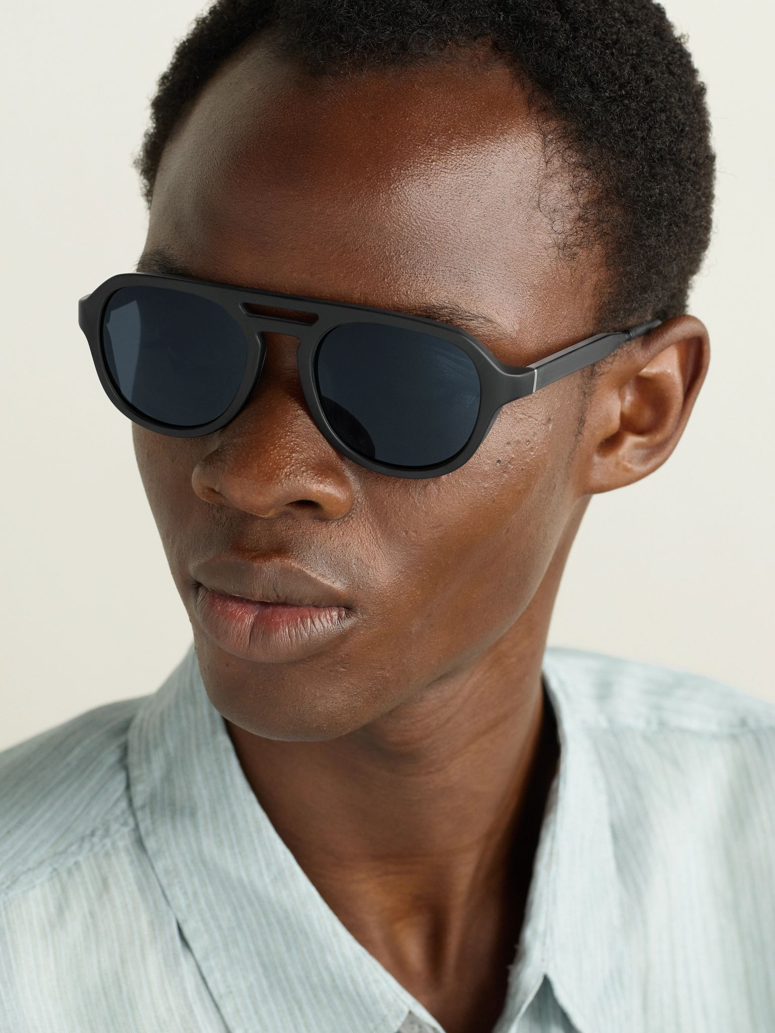+ Roger Federer R-13 Aviator-Style Acetate Sunglasses Black - 2