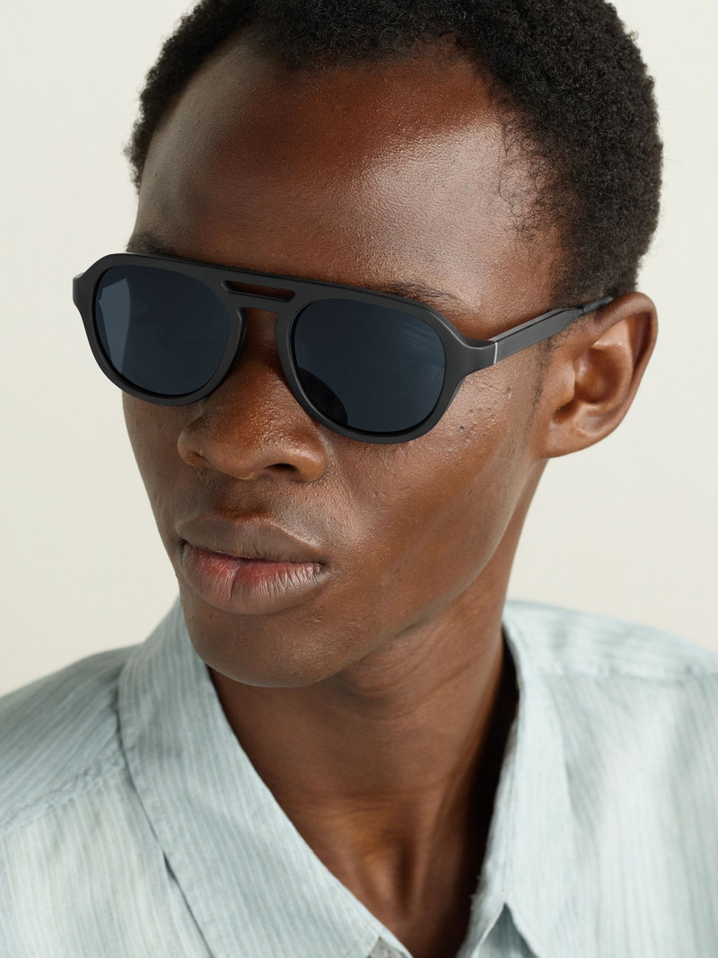 Oliver Peoples + Roger Federer R-13 Aviator-Style Acetate Sunglasses Black outlook