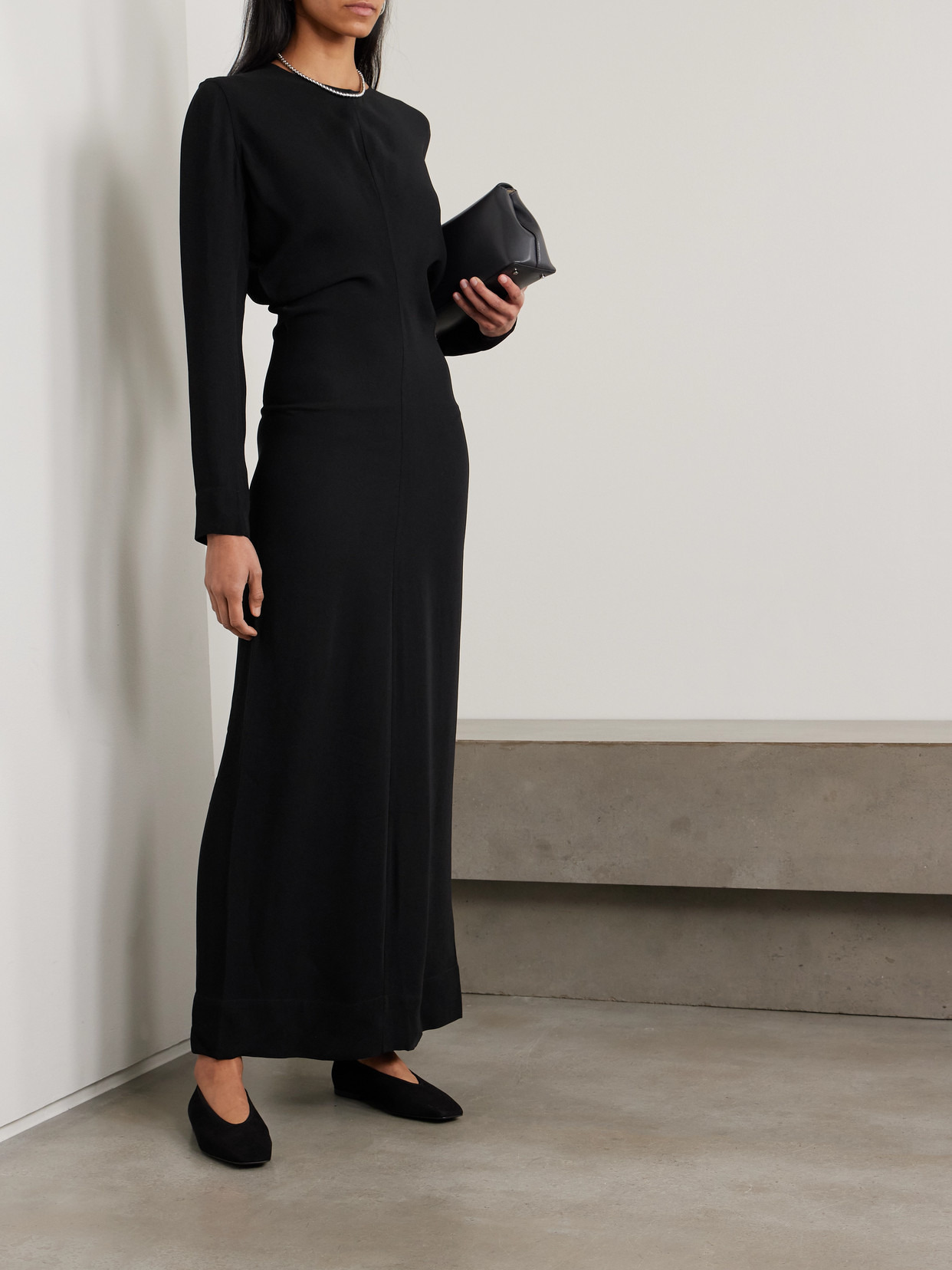 Garderob Gathered Crepe Maxi Dress - 2