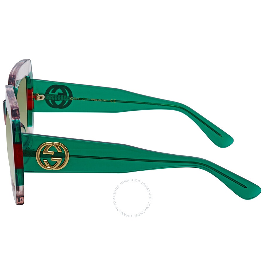 Gucci Green Gradient Square Sunglasses GG0178S 001 54 - 4