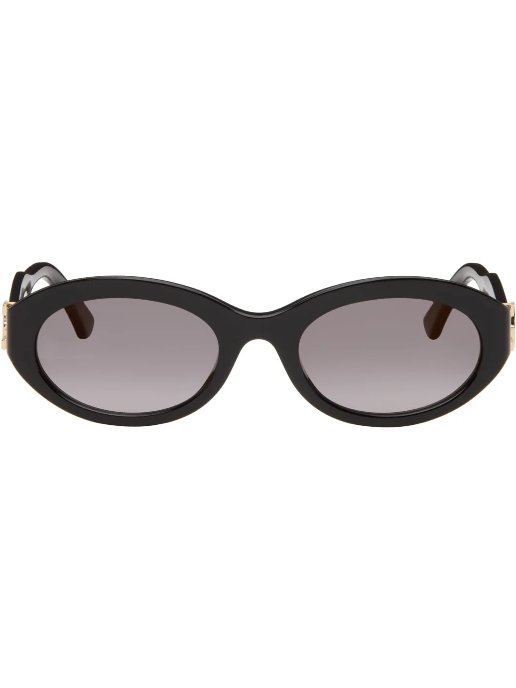 Black Signature C Oval Acetate Sunglasses - 1