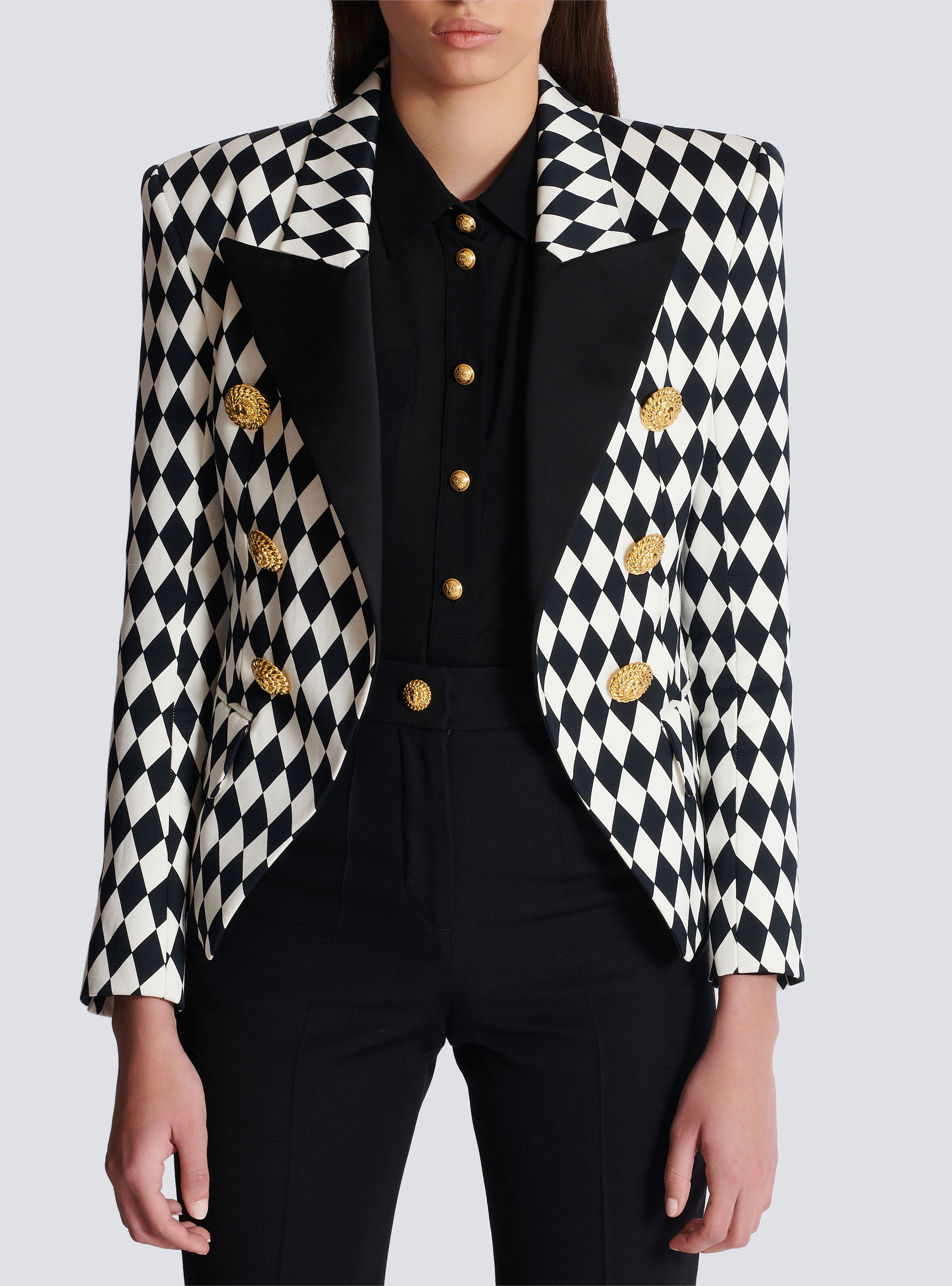 6-button Diamond crepe jacket - 5