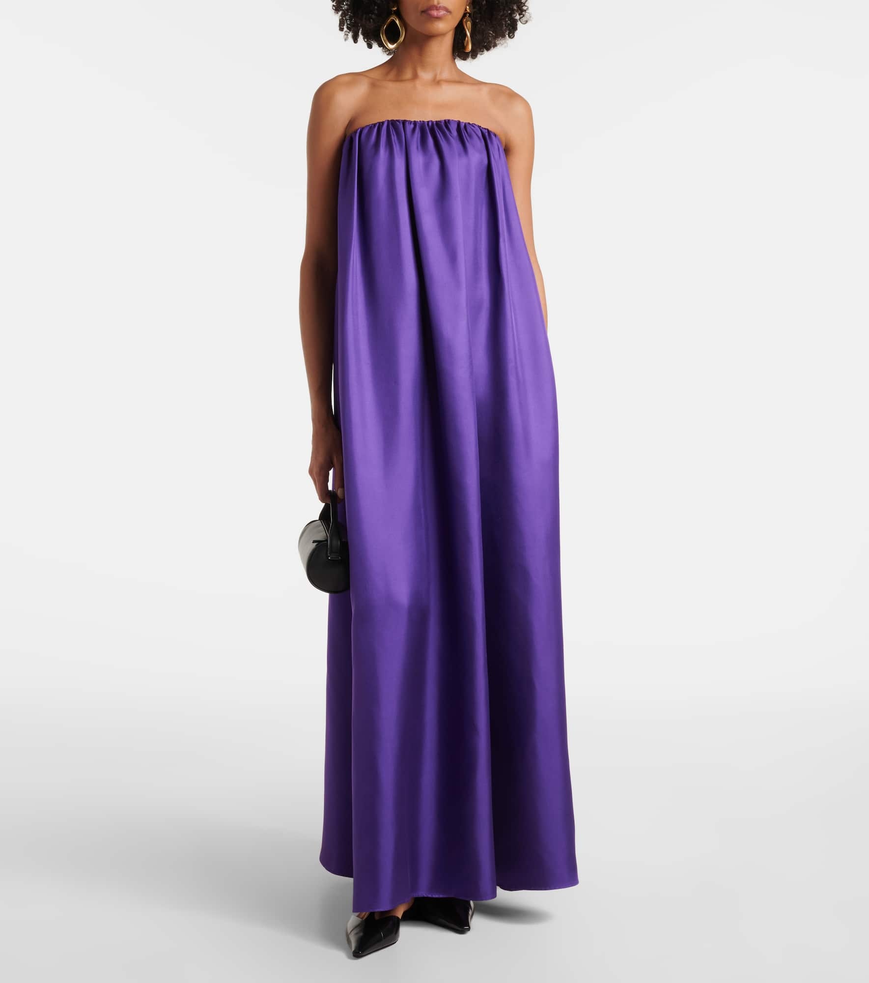 Edda pleated silk maxi dress - 2